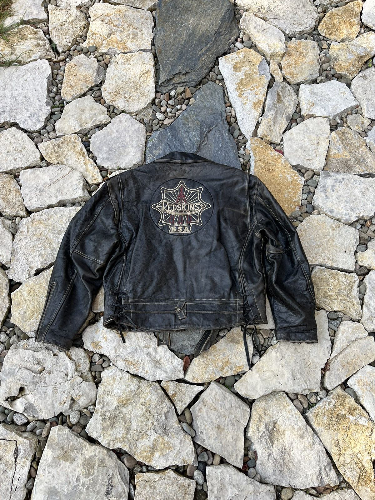 NFL × Vintage Vintage leather Redskins biker jacket distressed ramones Size US XL / EU 56 / 4 - 2 Thumbnail