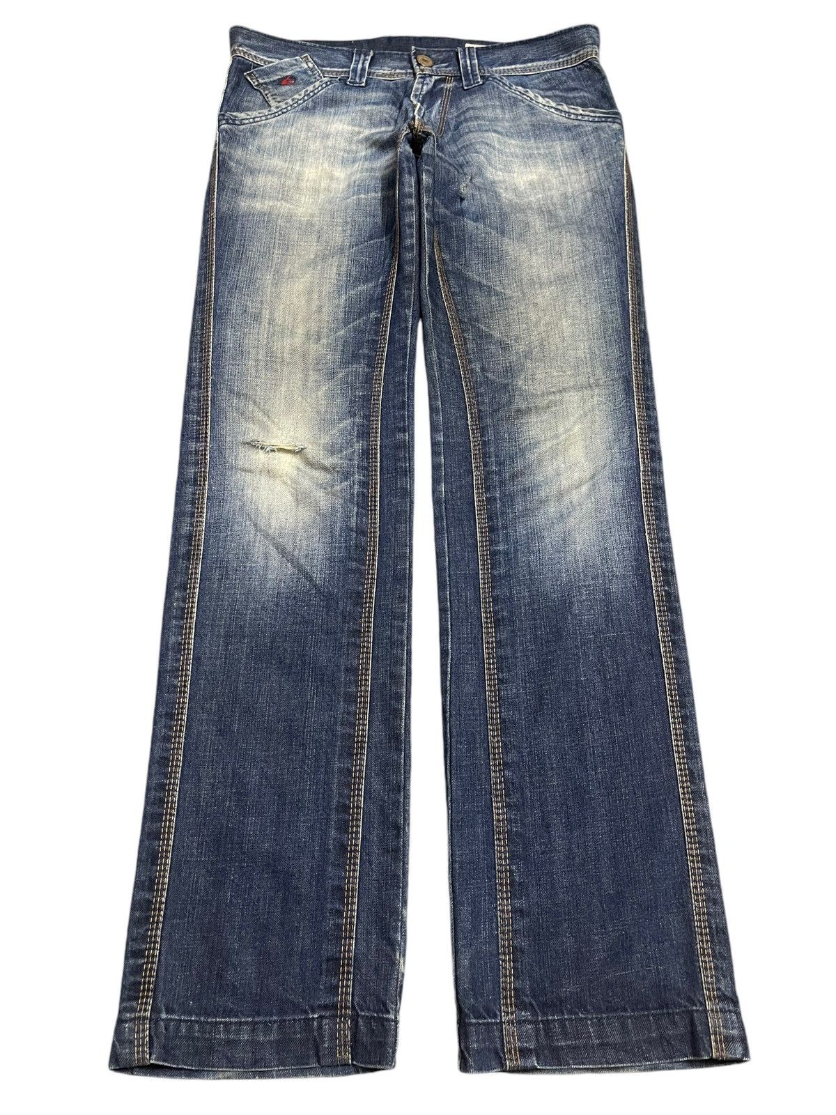 Energie Vintage Japanese Energie Blue Bleached Style Loose Jeans Size US 34 / EU 50 - 1 Thumbnail