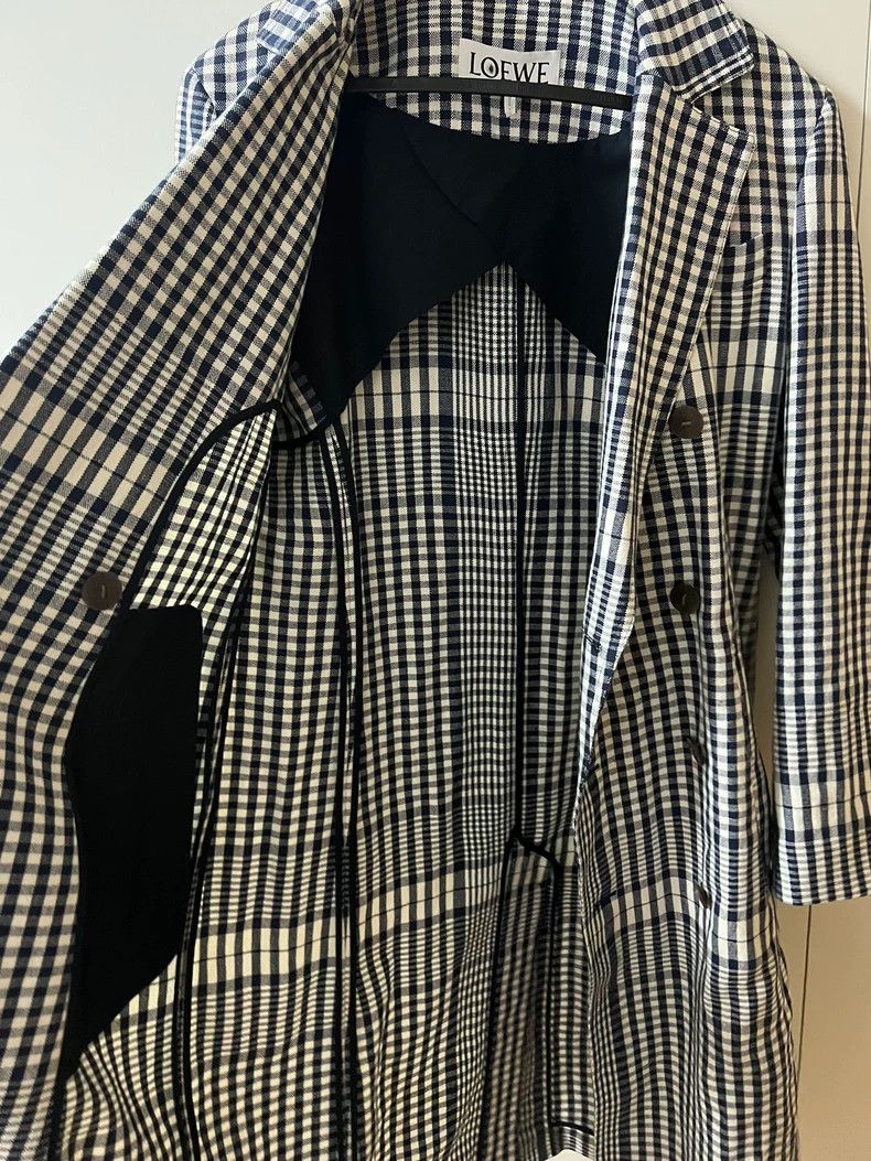 Loewe LOEWE Plaid linen coat Size XS / US 0-2 / IT 36-38 - 4 Thumbnail