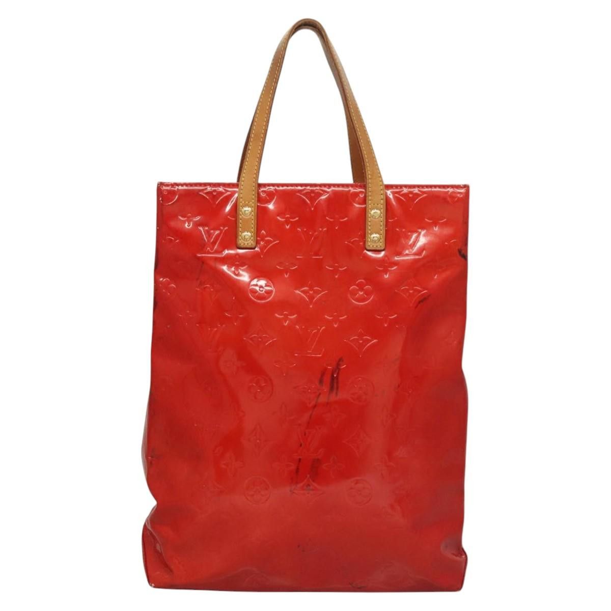 Louis Vuitton LOUIS VUITTON Monogram Vernis Reade MM Hand Bag Red Rouge Size ONE SIZE - 13 Thumbnail