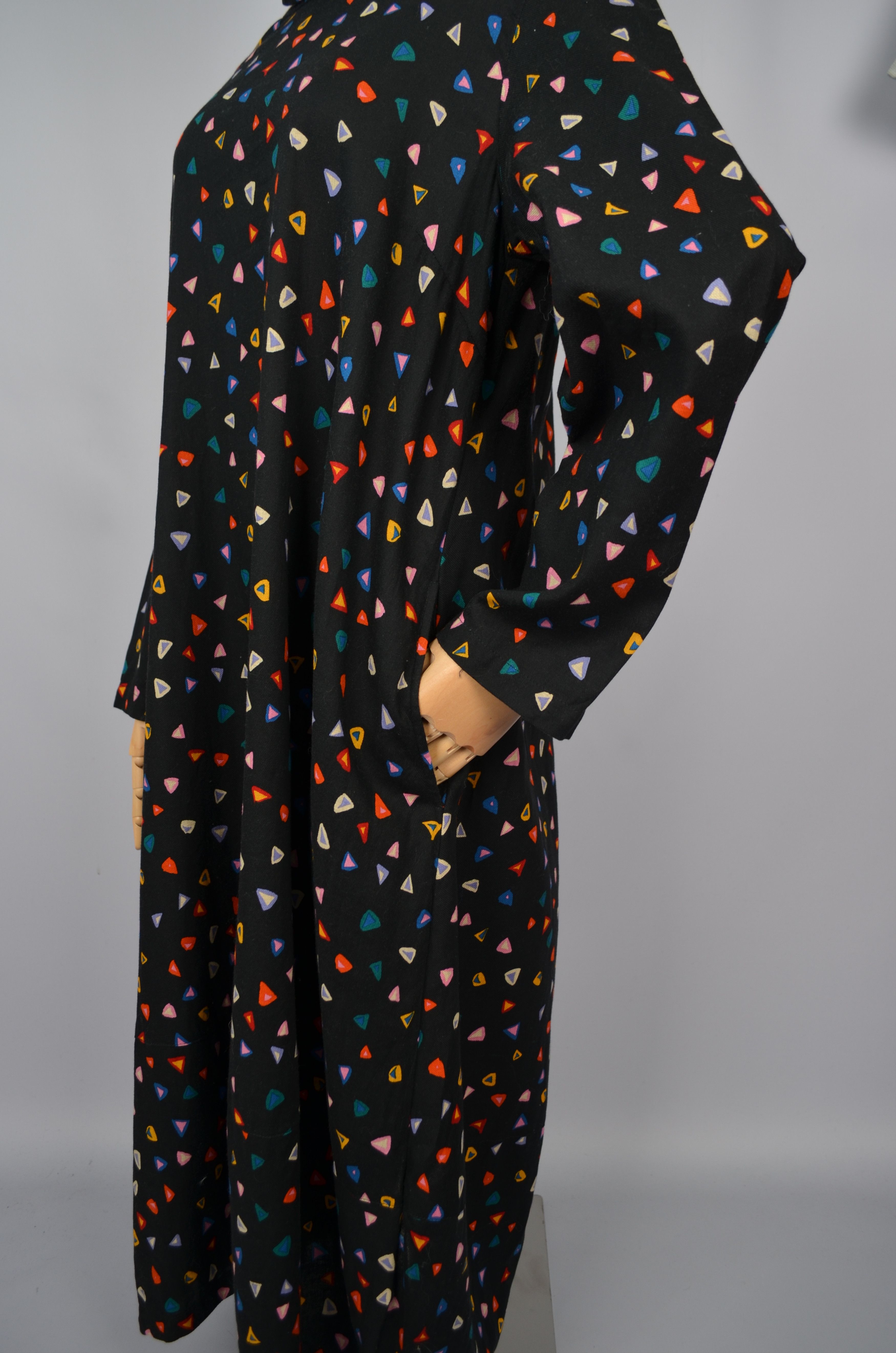 Designer × Sahara Club Beautiful Sahara Abstract Print Long Dress Mock Neck Sz 1/XS Size XS / US 0-2 / IT 36-38 - 9 Thumbnail