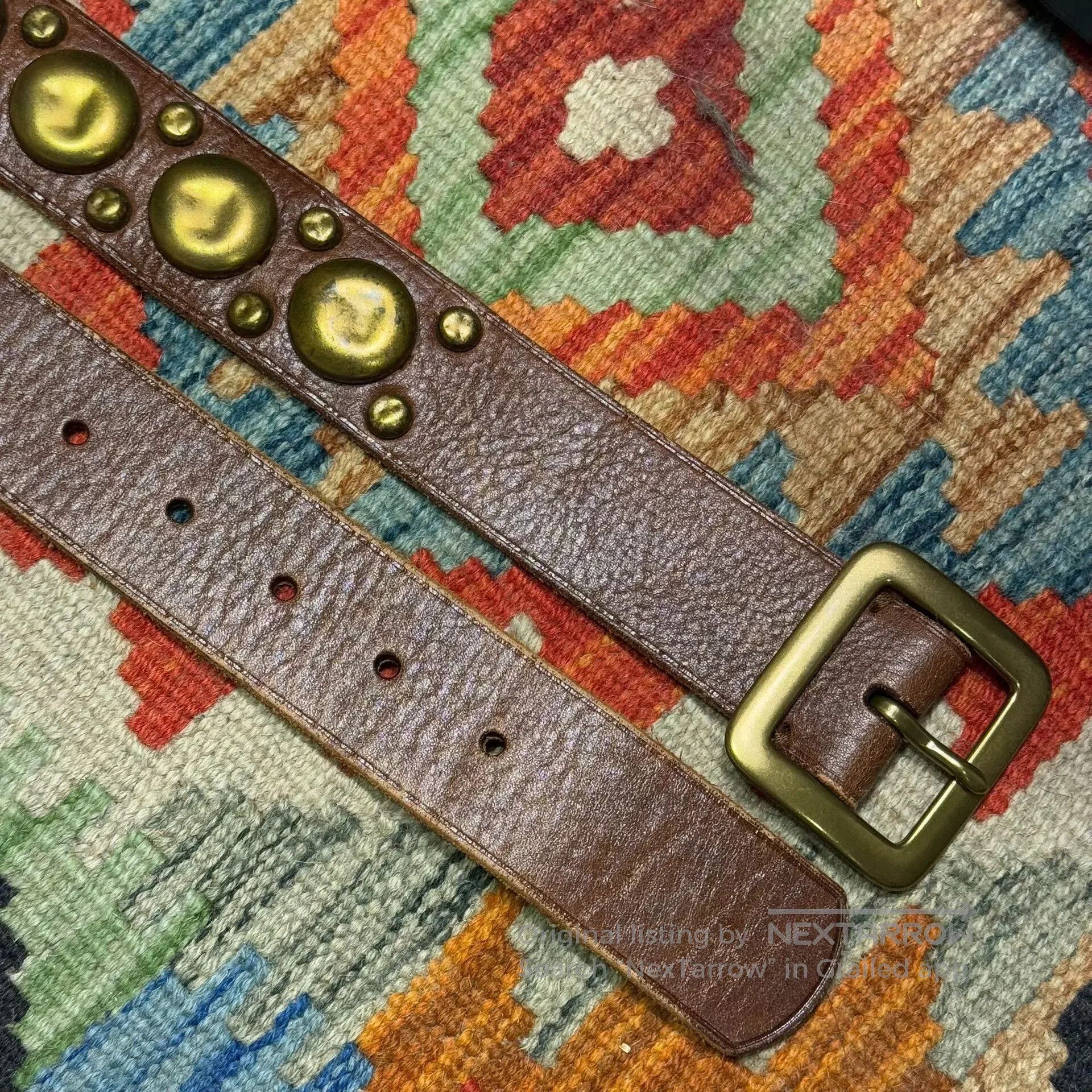 Polo Ralph Lauren Ralph Lauren Riveted Leather Belt. Size ONE SIZE - 2 Thumbnail