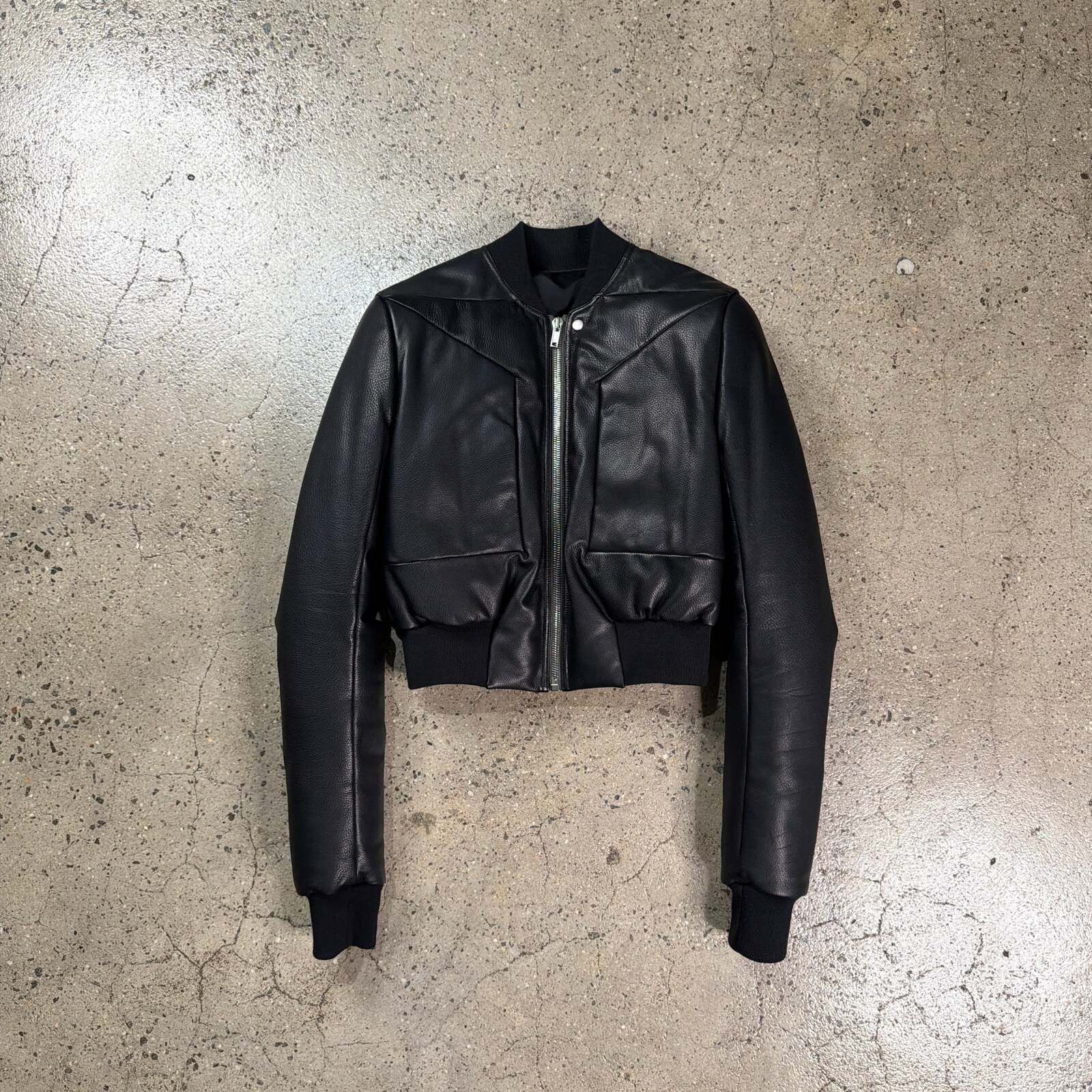 Rick Owens Rick Owens FW22 Fog Black Cropped Bomber Jacket - US XL