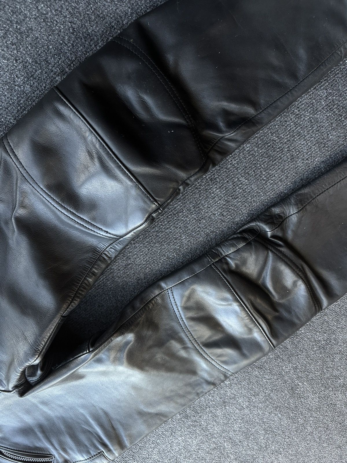 Leather 🚨GRAIL LEATHER PANTS RACING VNTG Cowboy Biker Leather Pants Size US 27 - 4 Thumbnail
