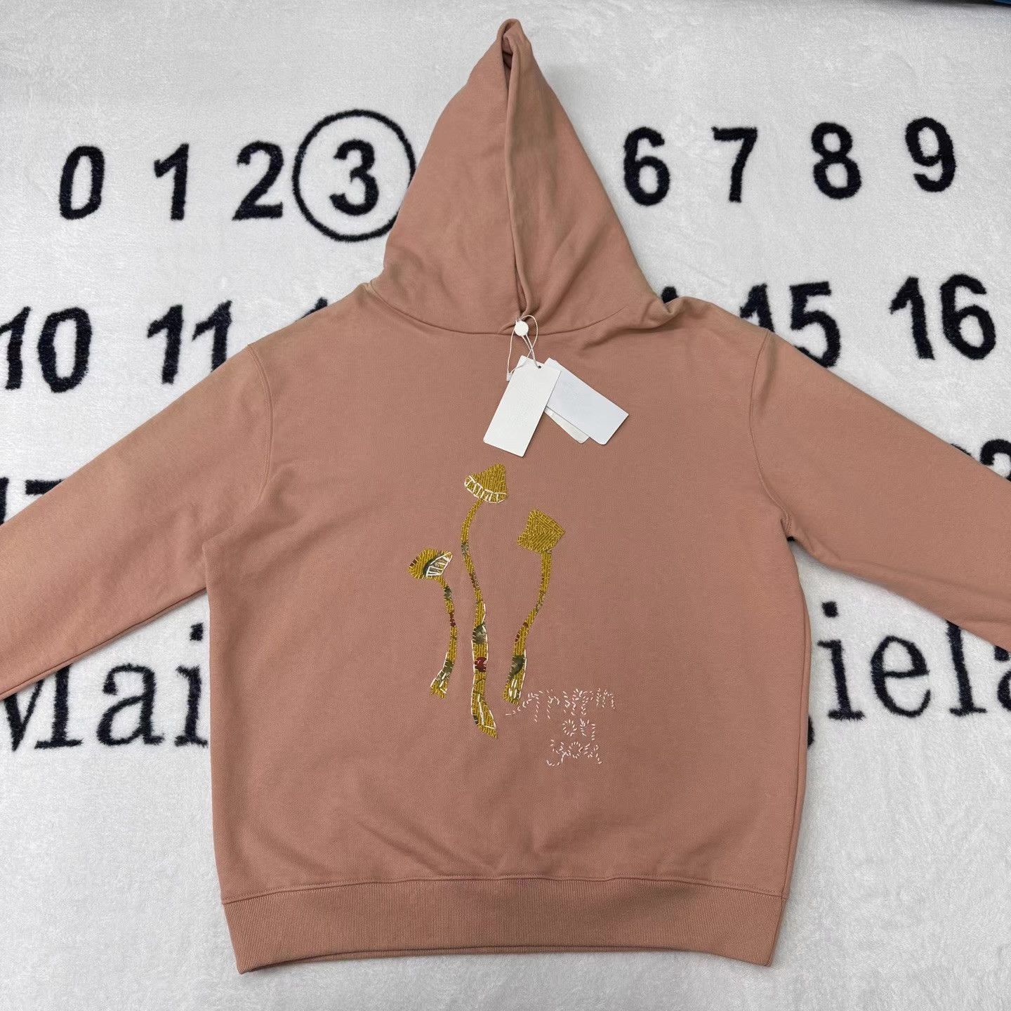Maison Margiela Pink Hoodie with Embroidered Mushroom Design Size US XXS / EU 40 - 1 Thumbnail