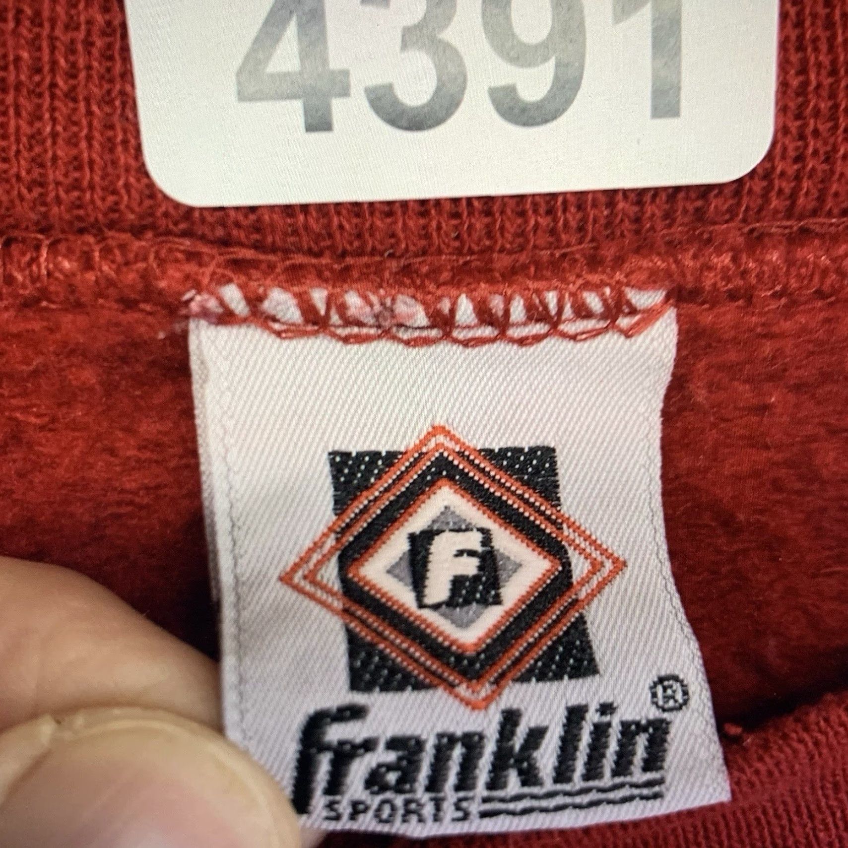 Vintage VINTAGE Franklin Adult Large Sweatshirt Pullover 90s Patriotic USA Graphic Print Red Fleece Size US L / EU 52-54 / 3 - 4 Thumbnail