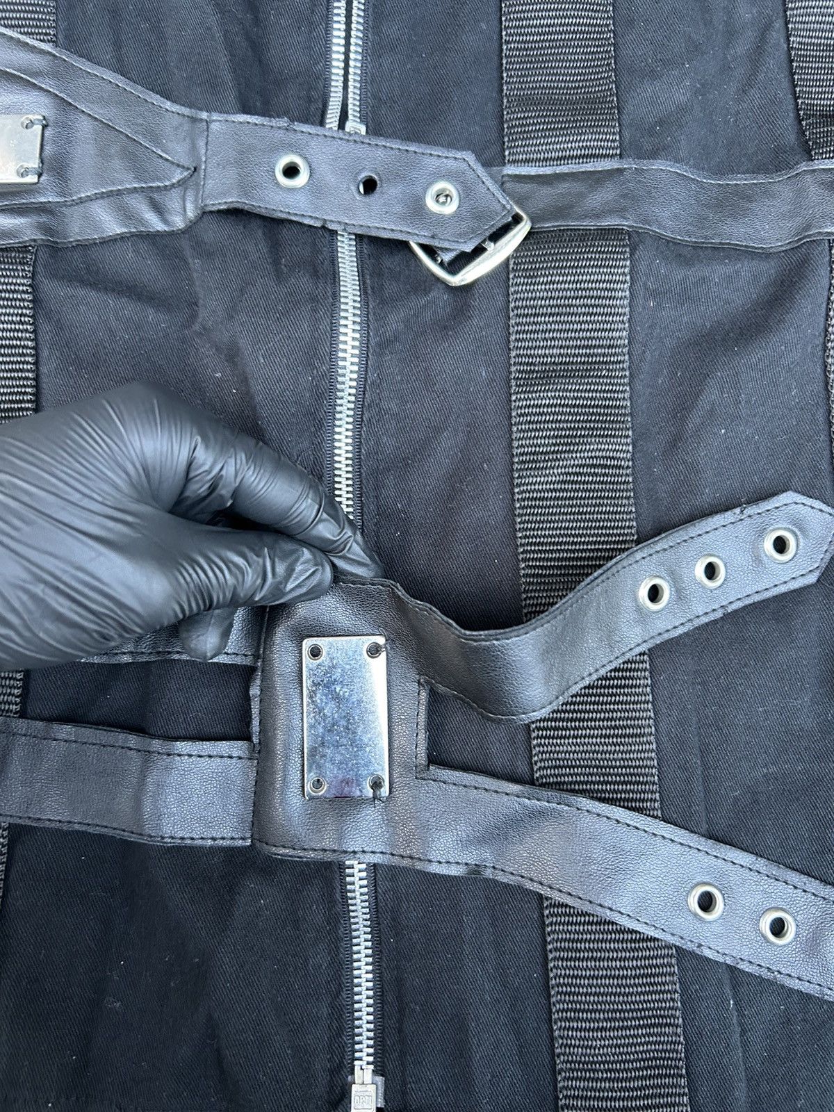 Vintage Avant Garde Aderlass black Vest with belts and metal inserts Size US L / EU 52-54 / 3 - 6 Thumbnail