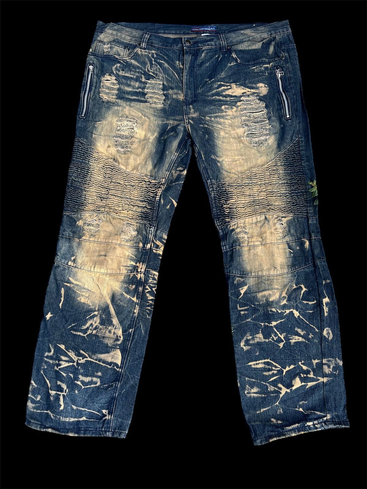 If Six Was Nine × Japanese Brand × Le Grande Bleu (L.G.B.) Baggy LGB Inspired Crazy Mudwash Denim Size US 38 / EU 54 - 1 Thumbnail