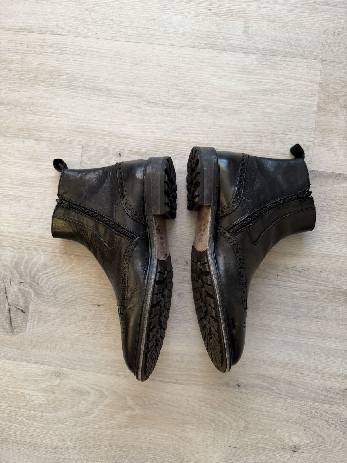 If Six Was Nine AS 98 Vibe Artisan Black Leather Side Zip Ankle Biker Boots Size US 9 / EU 42 - 15 Thumbnail