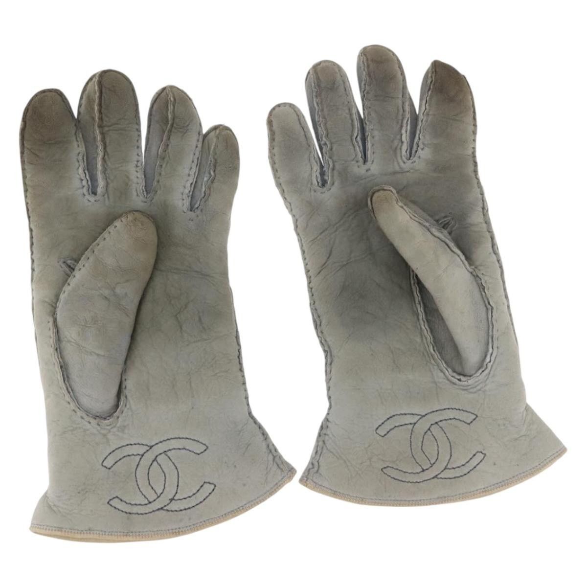 Chanel Chanel Gloves Mouton Blue CC Size ONE SIZE - 1 Thumbnail