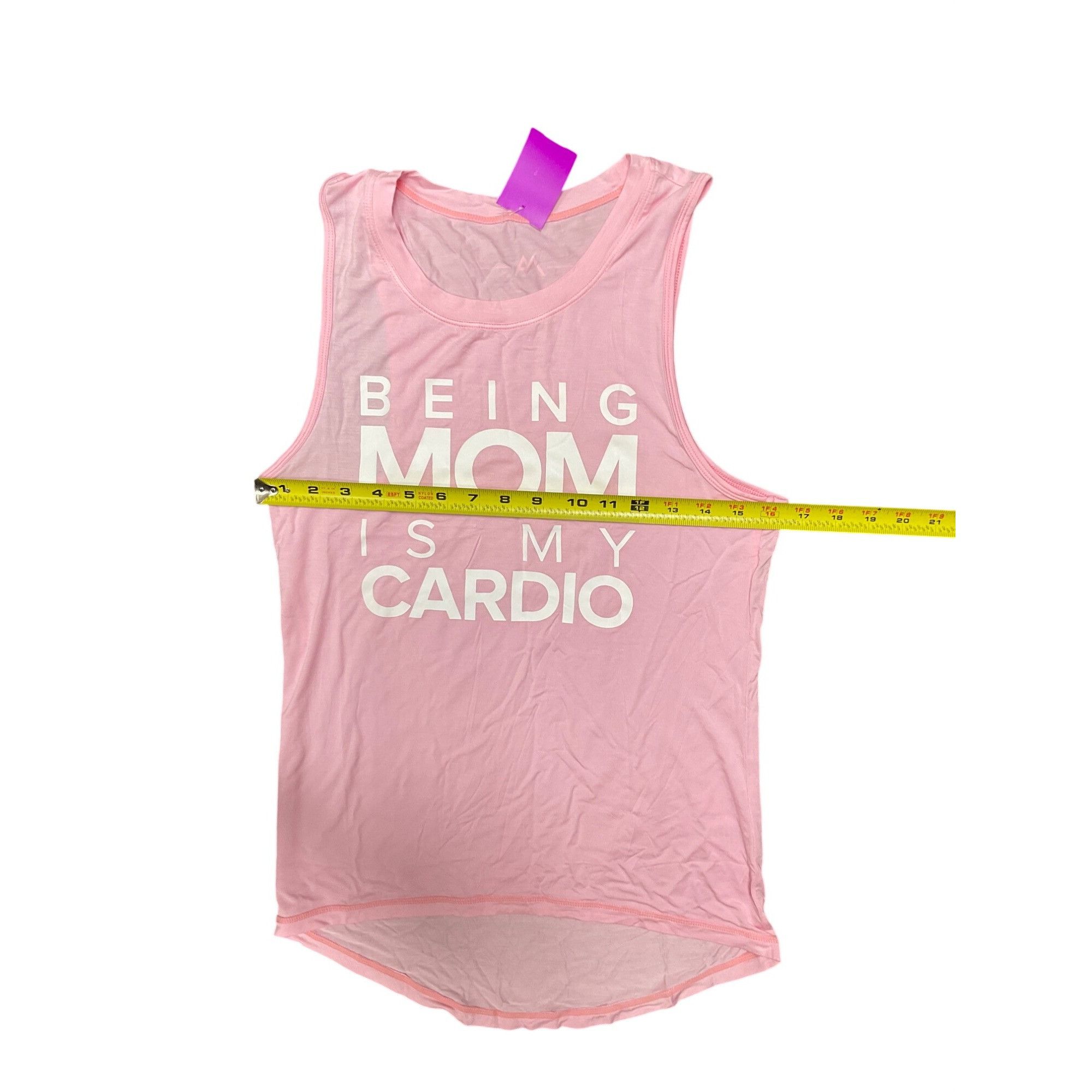 Other Being Mom Is My Cardio Pink Tank Top For Women Sleeveless R Size L / US 10 / IT 46 - 6 Thumbnail