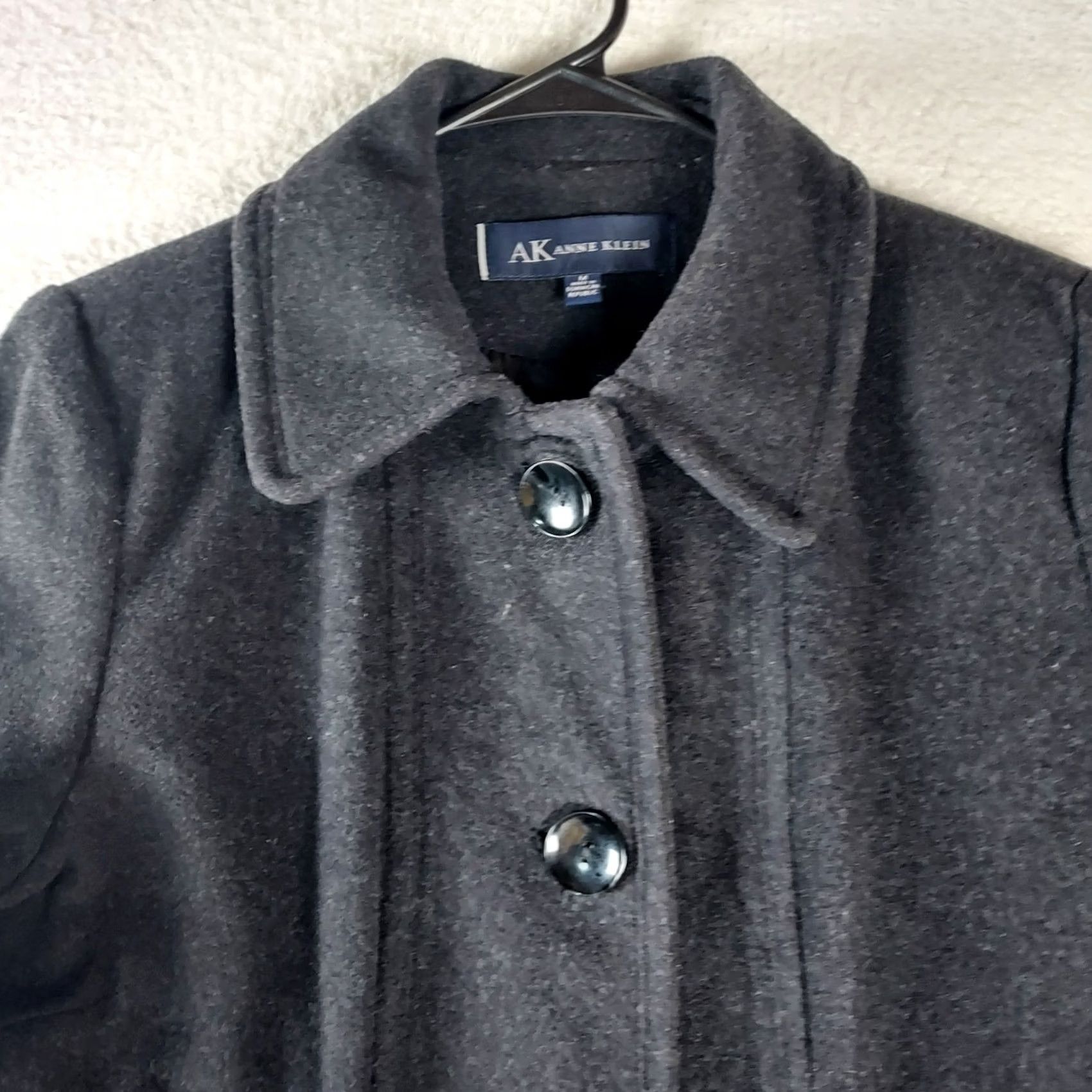 Anne Klein Anne Klein Women’s Wool Blend Peacoat Jacket Black Button Front Size M Size M / US 6-8 / IT 42-44 - 4 Thumbnail