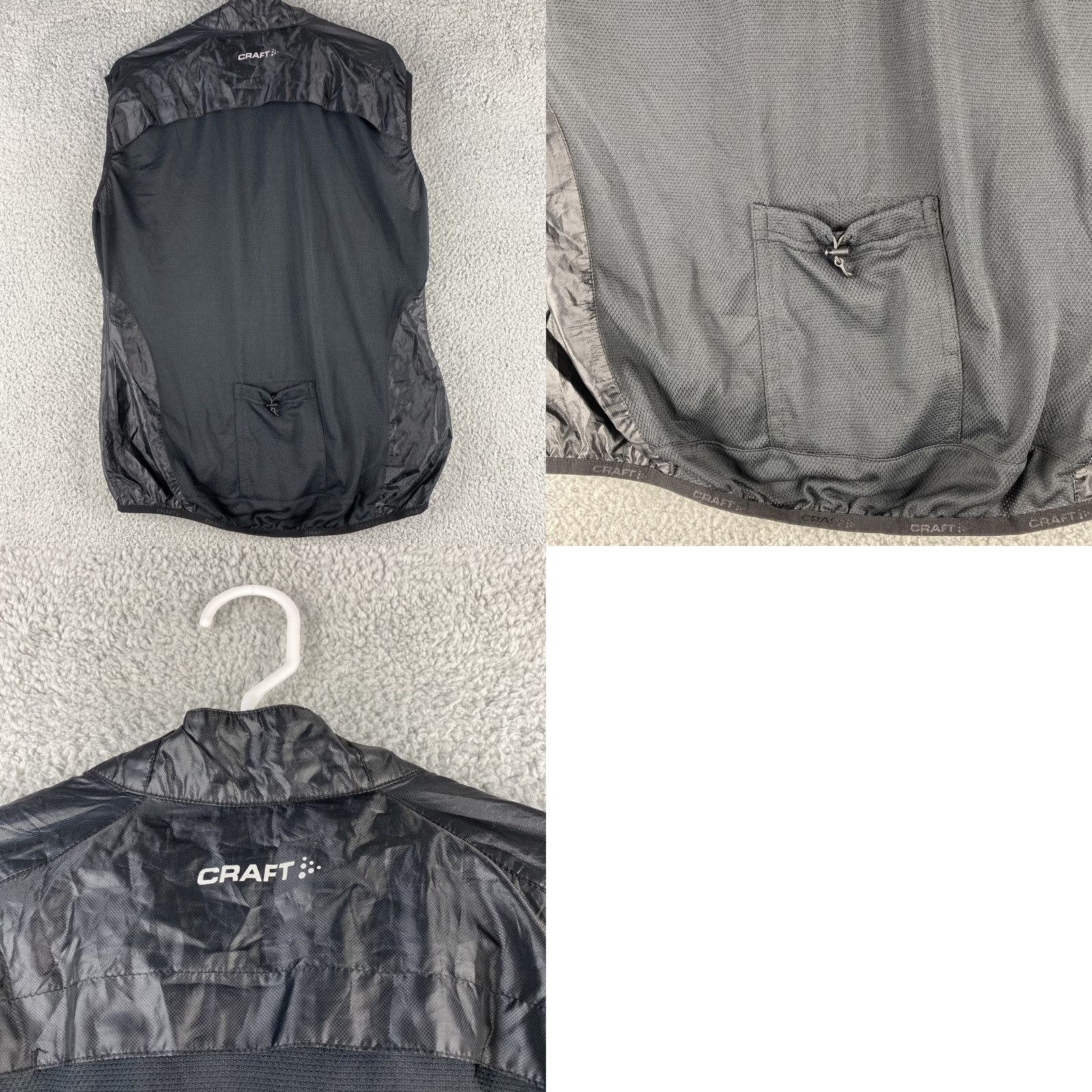 Vintage Craft Women XL Vest Black Windbreaker Zip Front Extra Light Jacket / 47-33 Size XL / US 12-14 / IT 48-50 - 8 Thumbnail