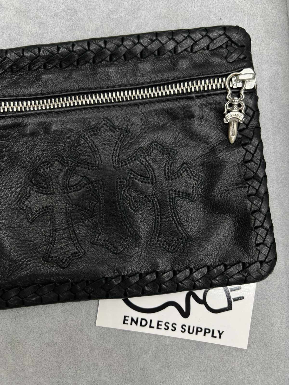 Chrome Hearts CHROME HEARTS LAMBSKIN CEMETERY CROSS PATCH ZIP MINI POUCH Size ONE SIZE - 2 Thumbnail