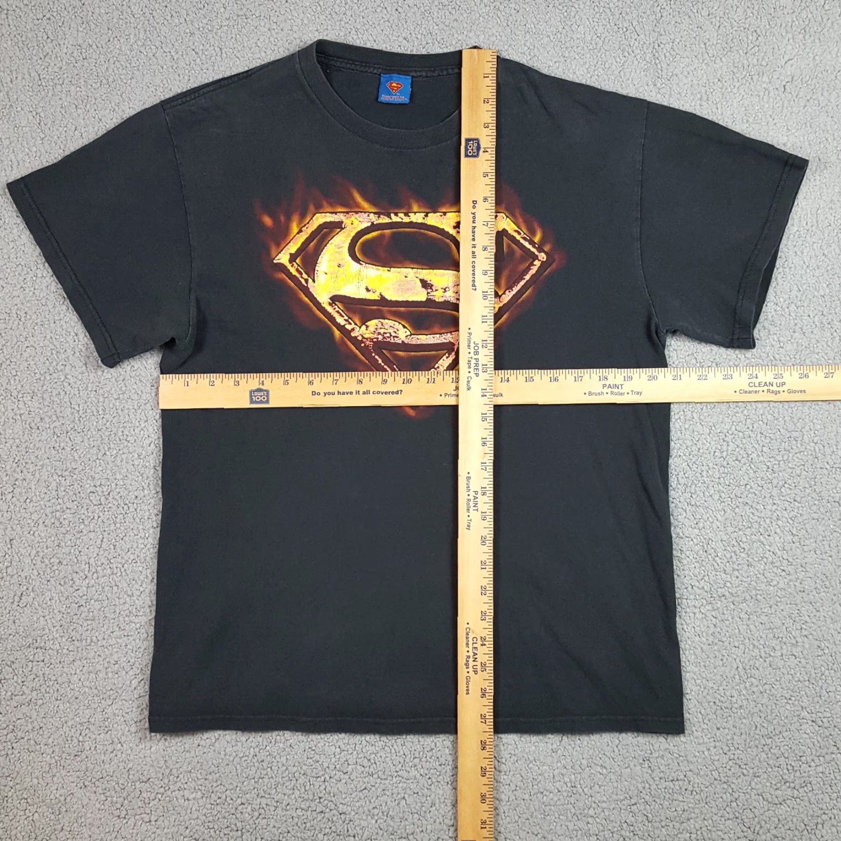 DC Comics VINTAGE DC Superman T-Shirt Mens Large Black Retro Cartoon Comics 90s Y2K Grunge Size US L / EU 52-54 / 3 - 6 Thumbnail