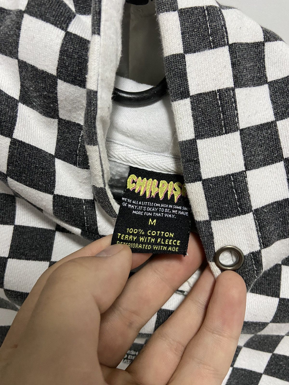 CHILDS × Vintage Childish Vintage Skate Hoodie Big Logo Check Mesh Y2K Size US M / EU 48-50 / 2 - 7 Thumbnail