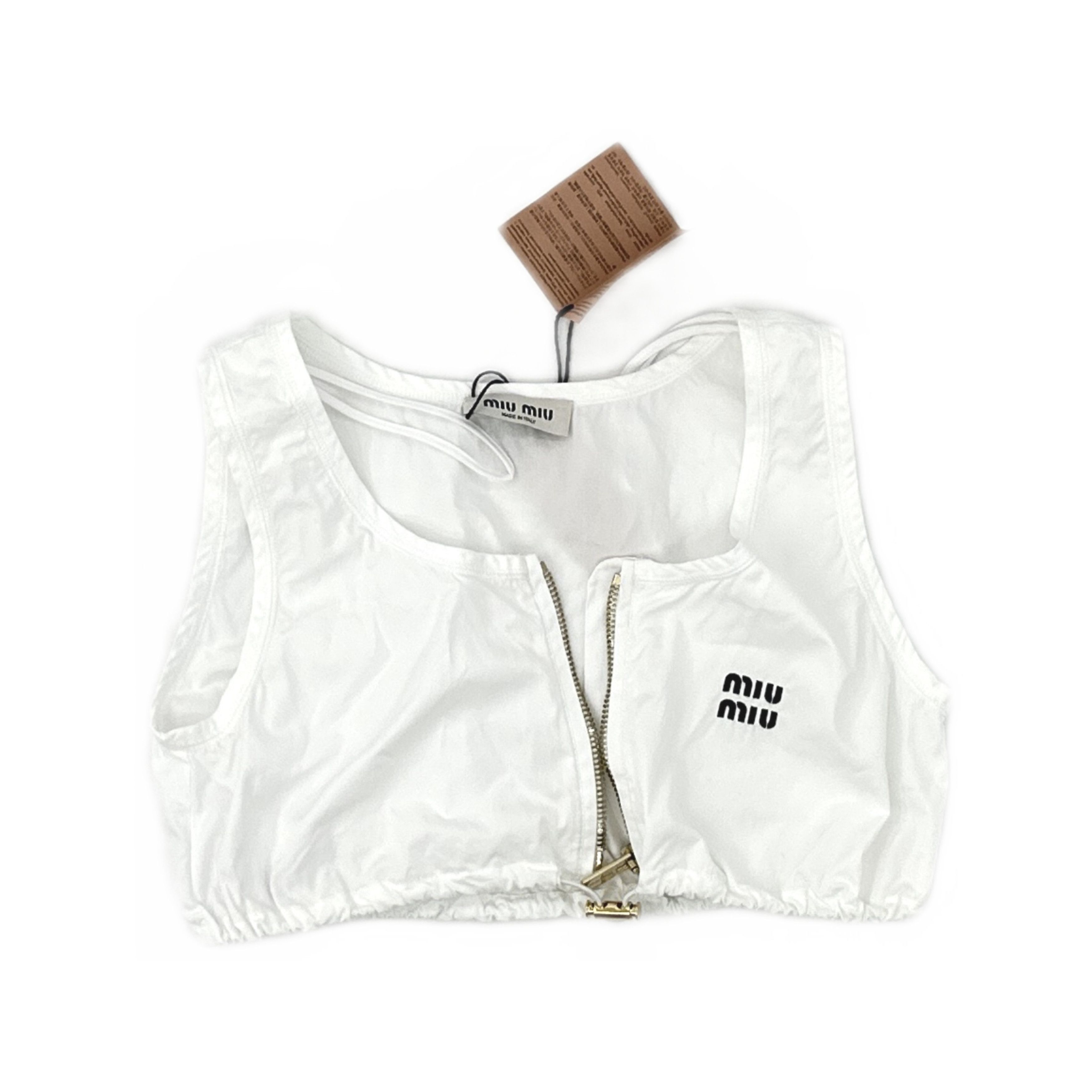 Miu Miu Miu Miu Logo Zip Crop Top Size 38 | Grailed