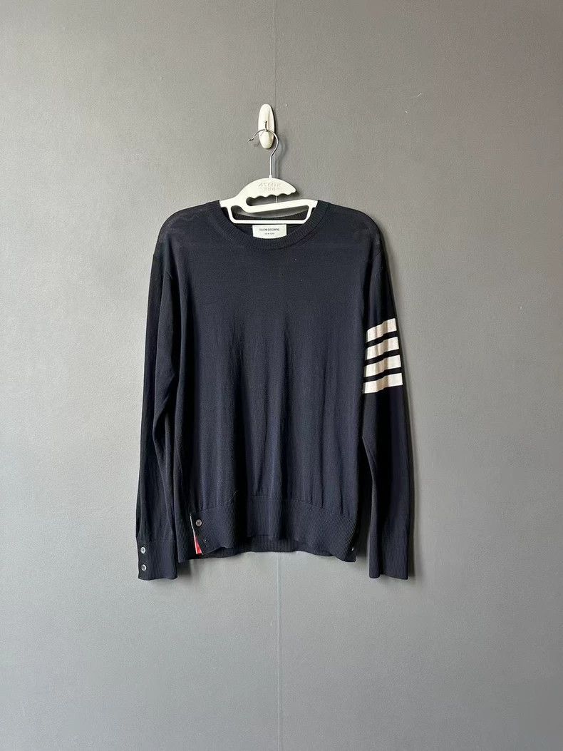Thom Browne Blue Wool Knitted Sweater by Thom Browne-dmc Size US M / EU 48-50 / 2 - 1 Thumbnail