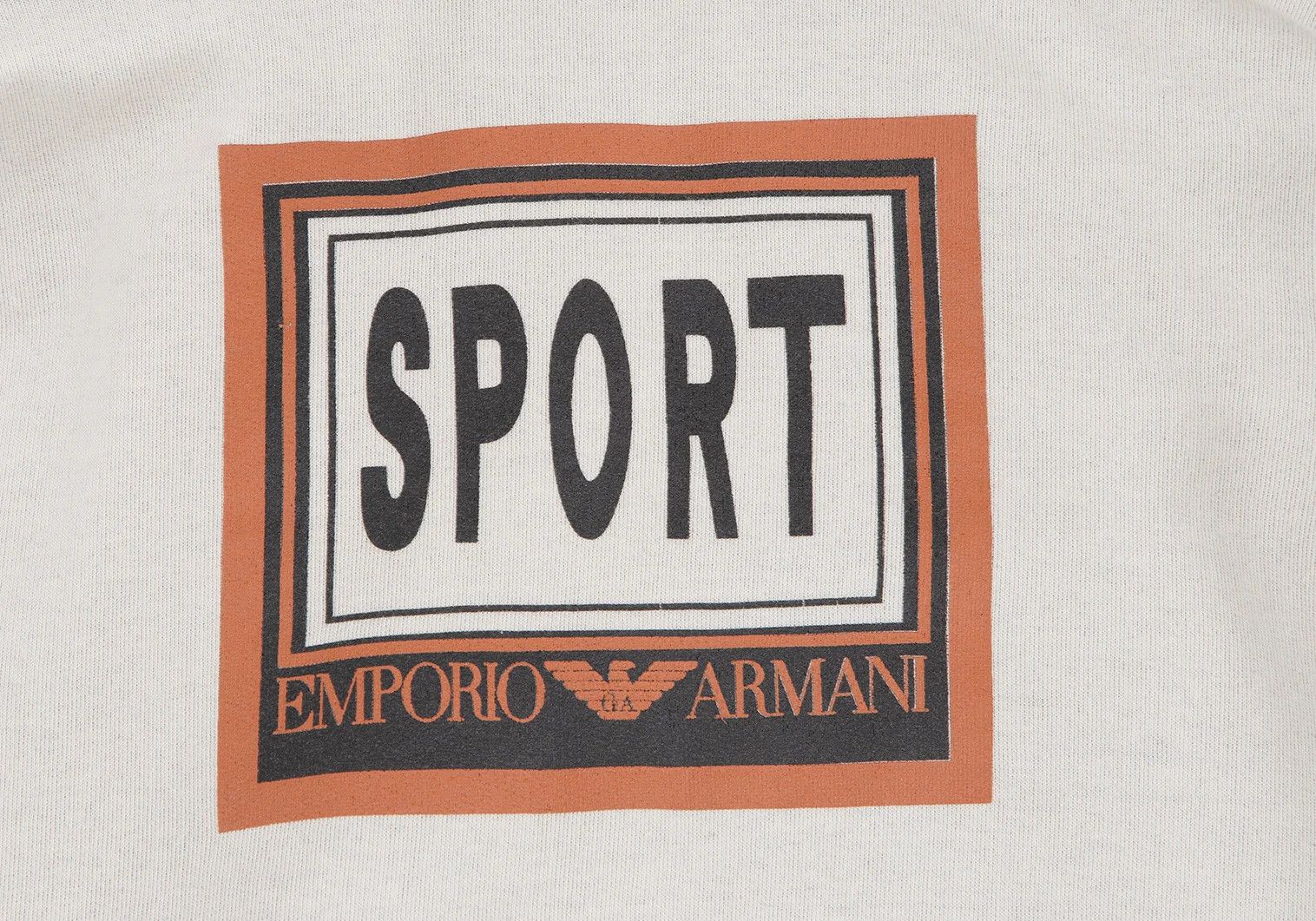 Emporio Armani Cotton Rayon Back Print Zip-Up Hoodie Off White M Size US M / EU 48-50 / 2 - 2 Thumbnail