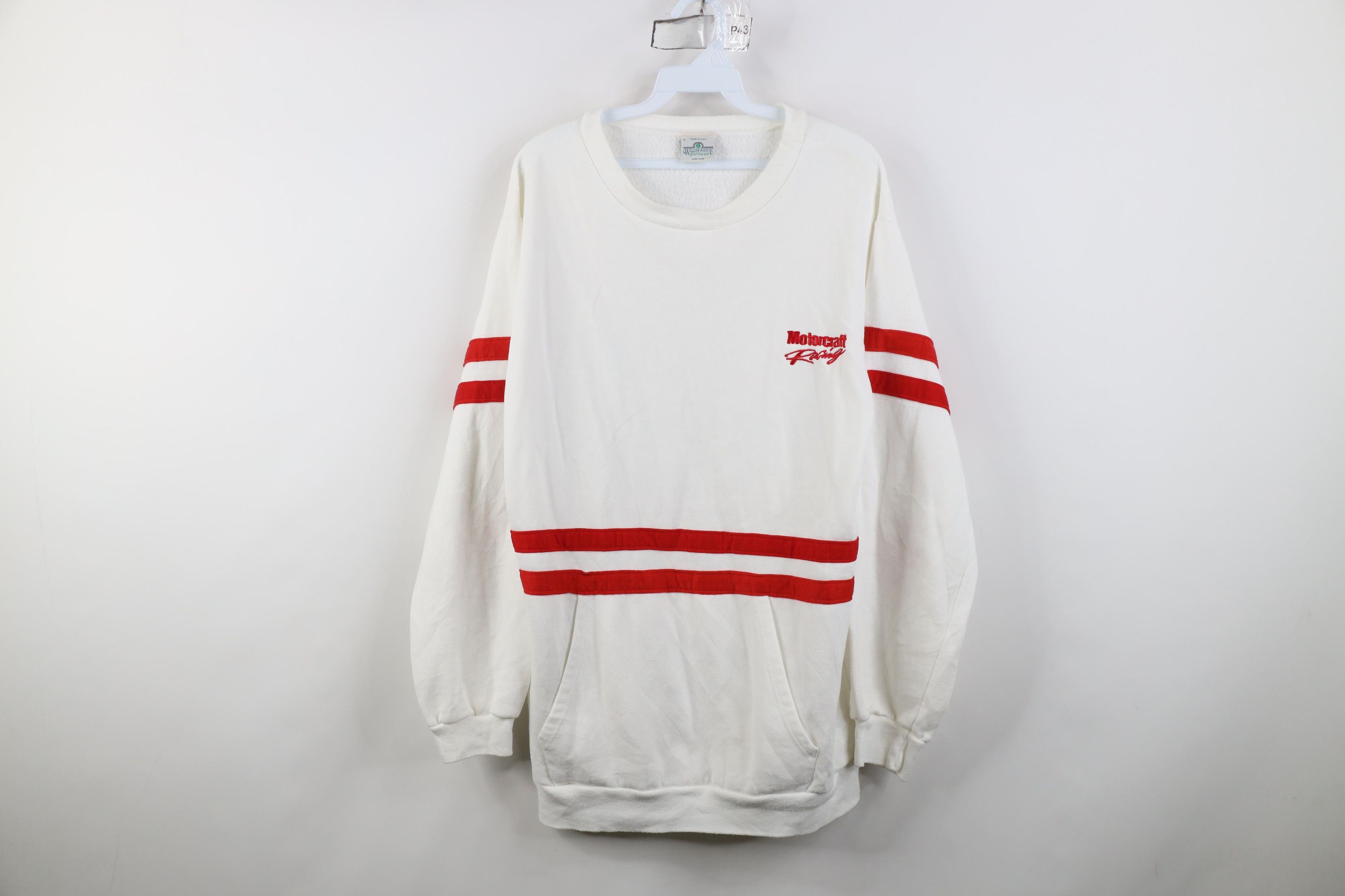 Vintage Vintage 80s 90s Motorcraft Racing Sweatshirt Striped USA Size US L / EU 52-54 / 3 - 1 Thumbnail