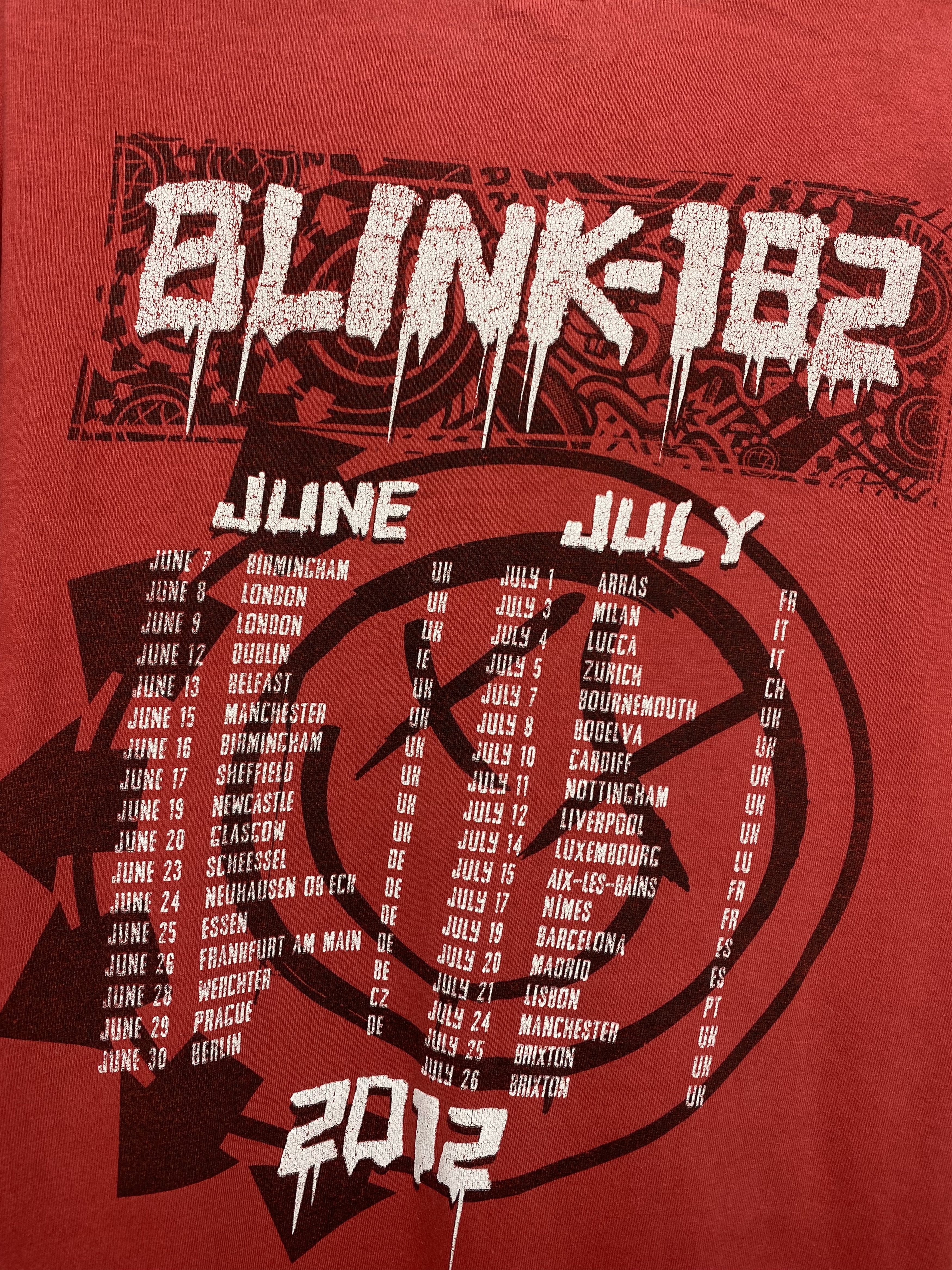 Band Tees × Vintage Blink 182 Vintage 2012 Tour Mens Rock Band T-Shirt Size US L / EU 52-54 / 3 - 8 Thumbnail