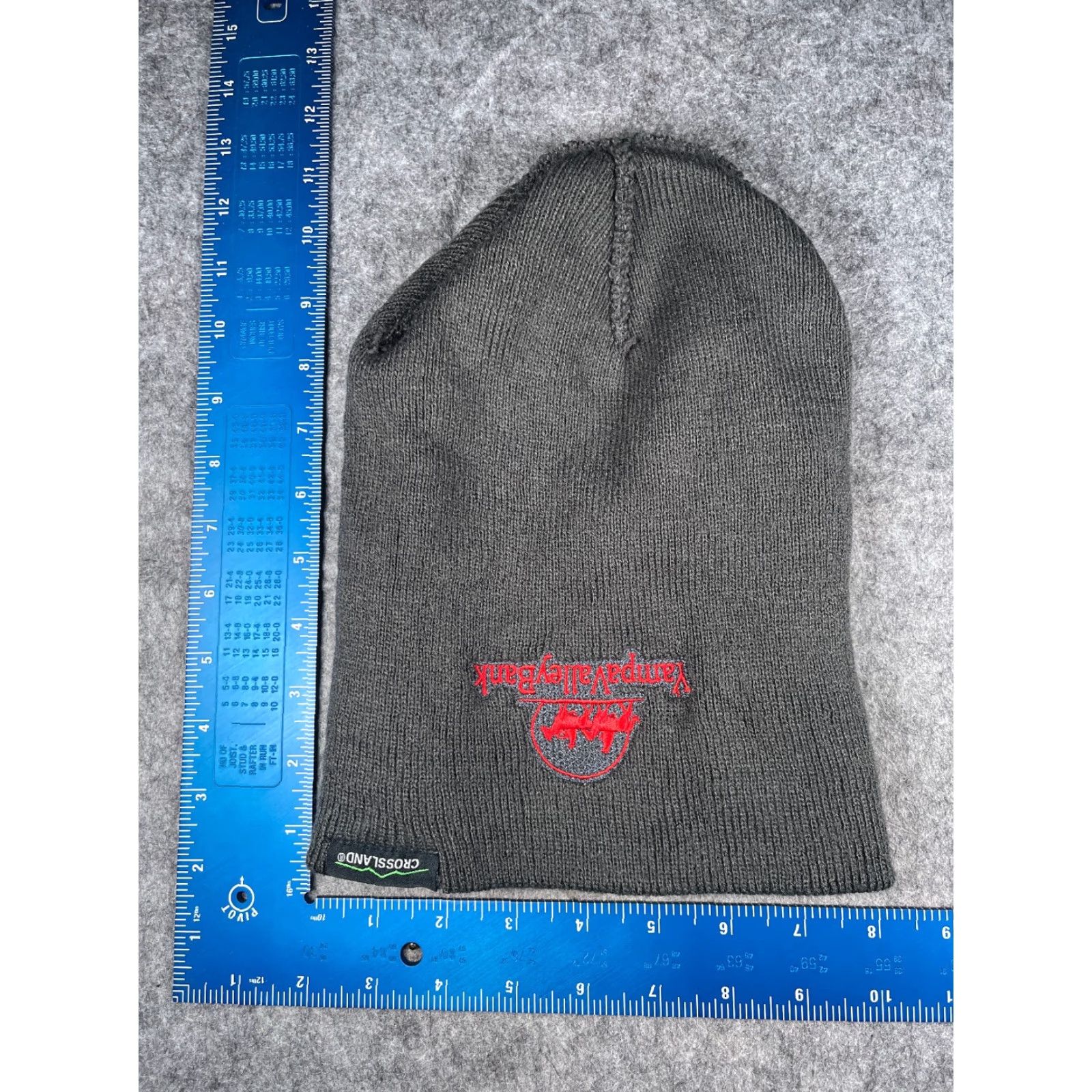 Vintage Crossland Yampa Valley Bank Beanie Toque Adult One Size Gray Knit Acrylic Embroidered Beanie Size ONE SIZE - 5 Thumbnail
