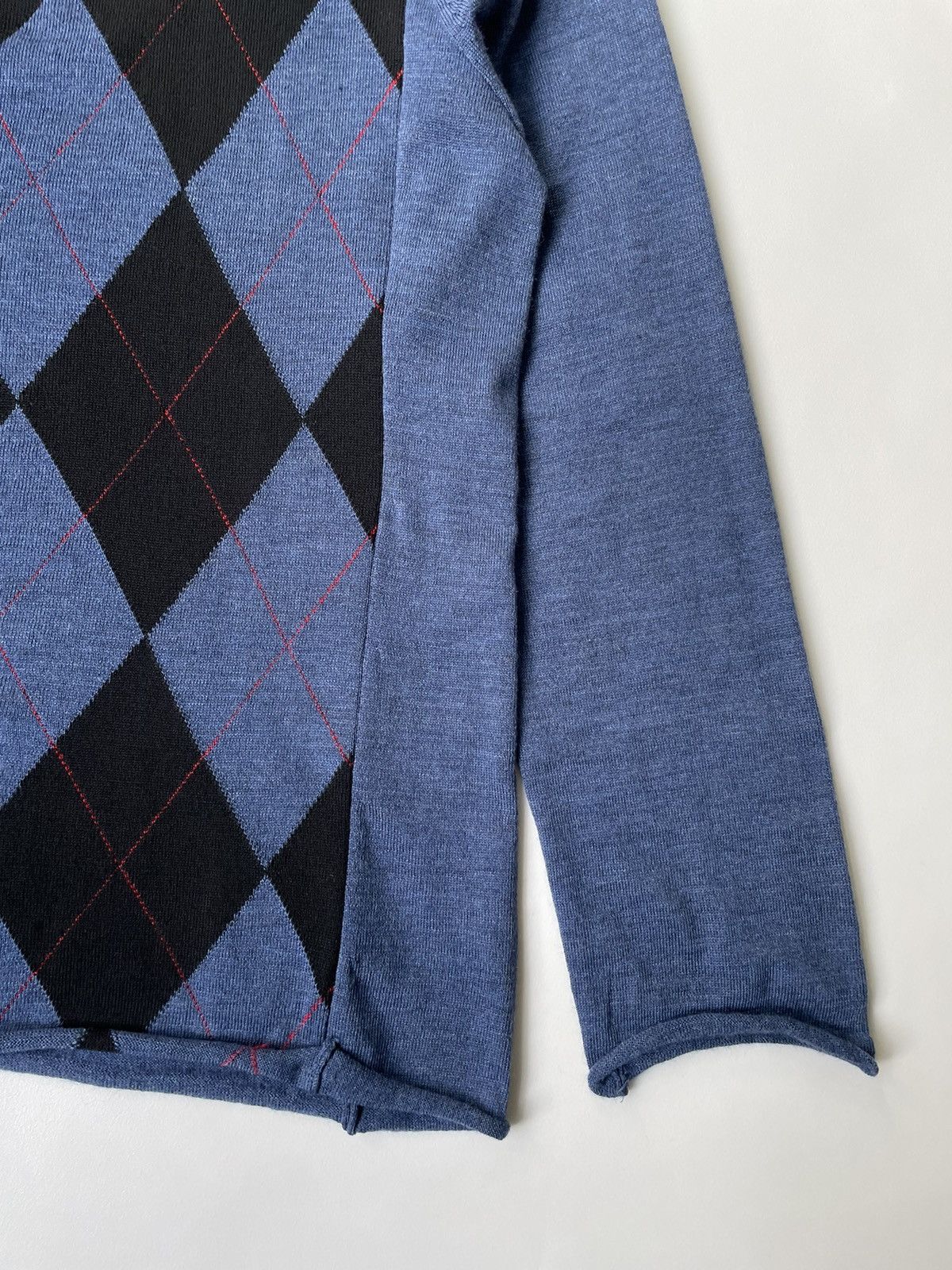 Comme des Garcons Raw Hem Argyle Patterned Sweater Size US M / EU 48-50 / 2 - 7 Thumbnail