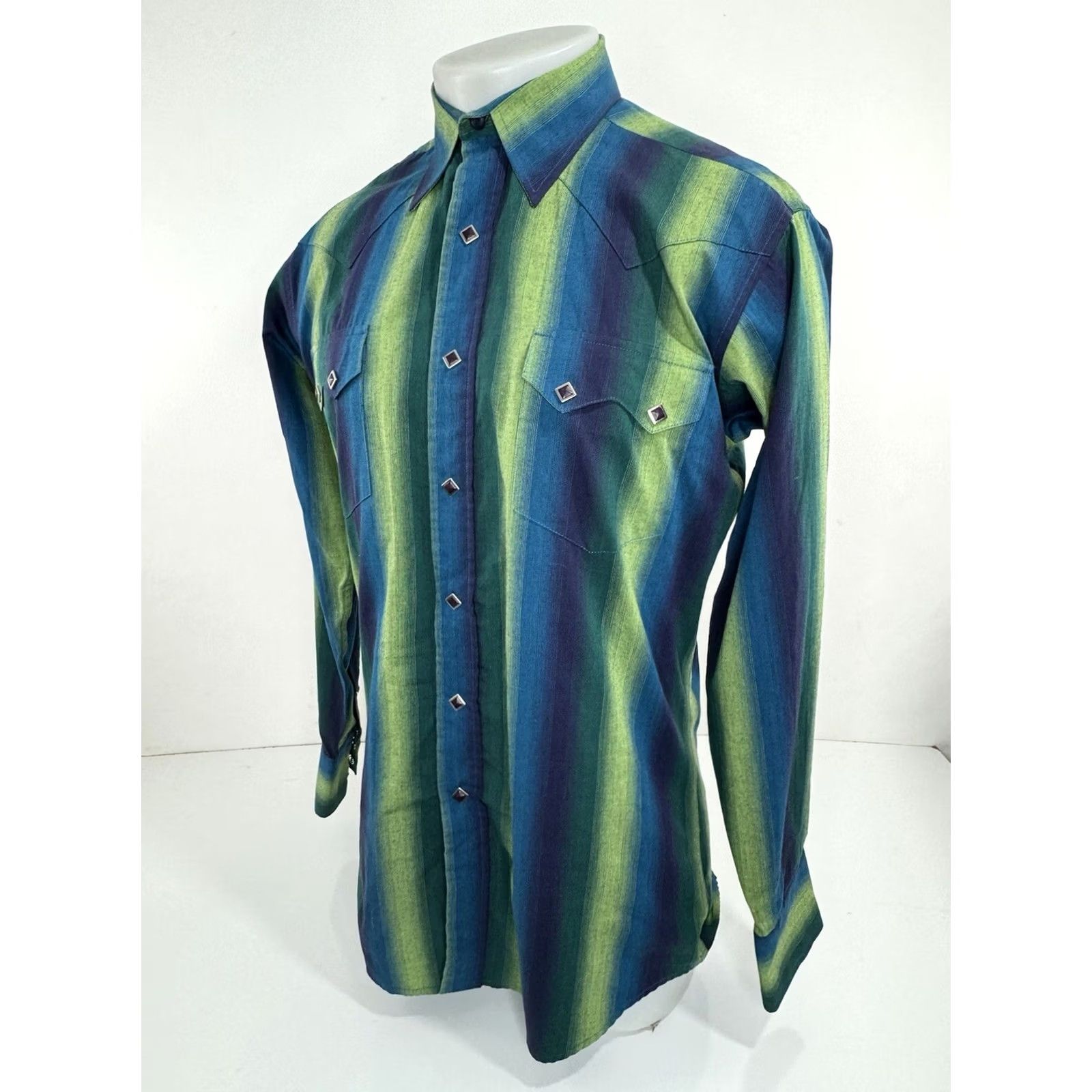 Vintage BROOKS & DUNN Western SQUARE SNAP Striped Mens M Shirt - EXCELLENT Size US M / EU 48-50 / 2 - 2 Thumbnail