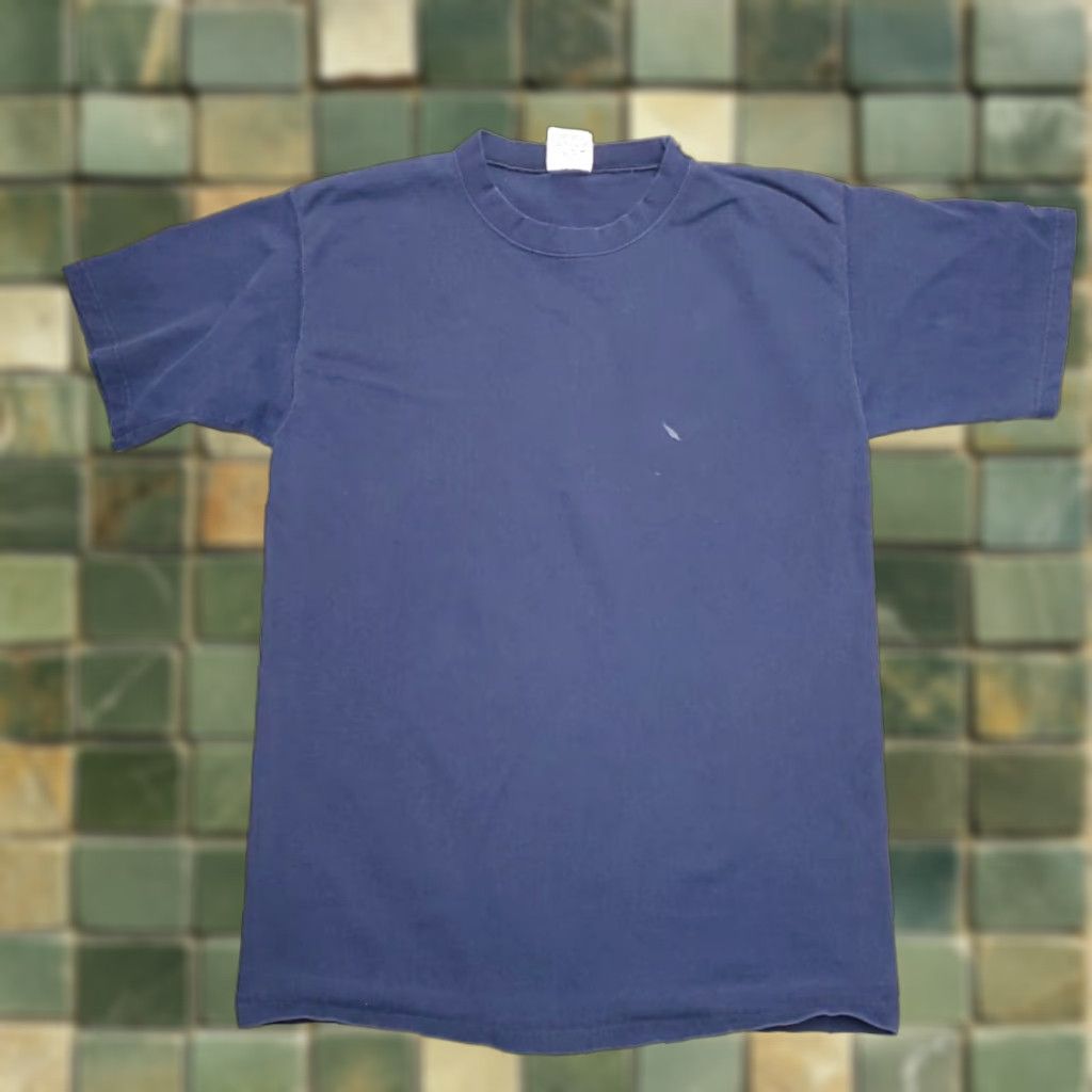 Vintage VINTAGE Pluma Shirt Men Blue Heavyweight Cotton Crewneck Blank Made in USA Tee Size US M / EU 48-50 / 2 - 1 Thumbnail