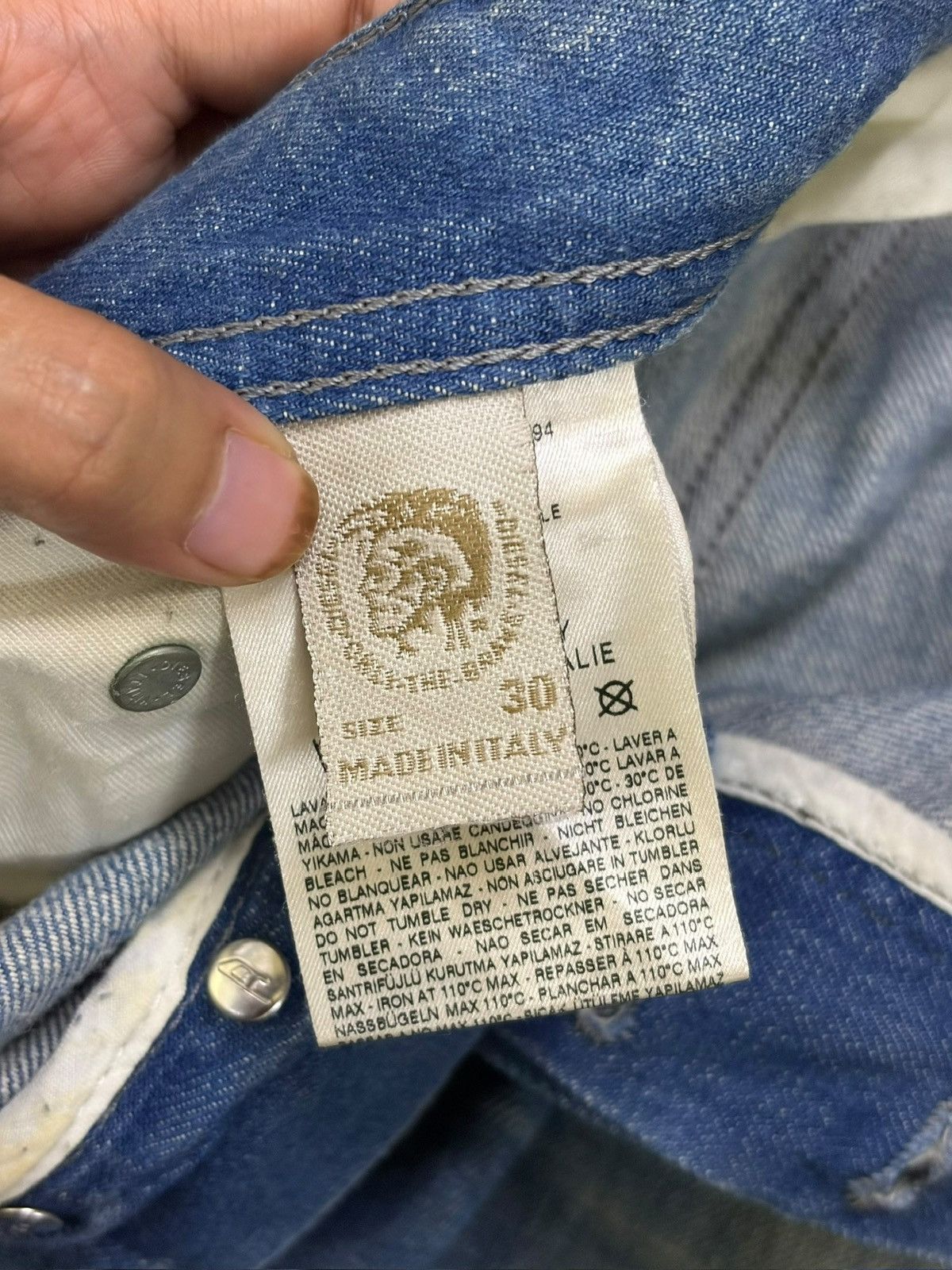 Diesel Vintage Italy Diesel Safado Mud Wash Distress Loose Jeans Size US 33 - 5 Thumbnail