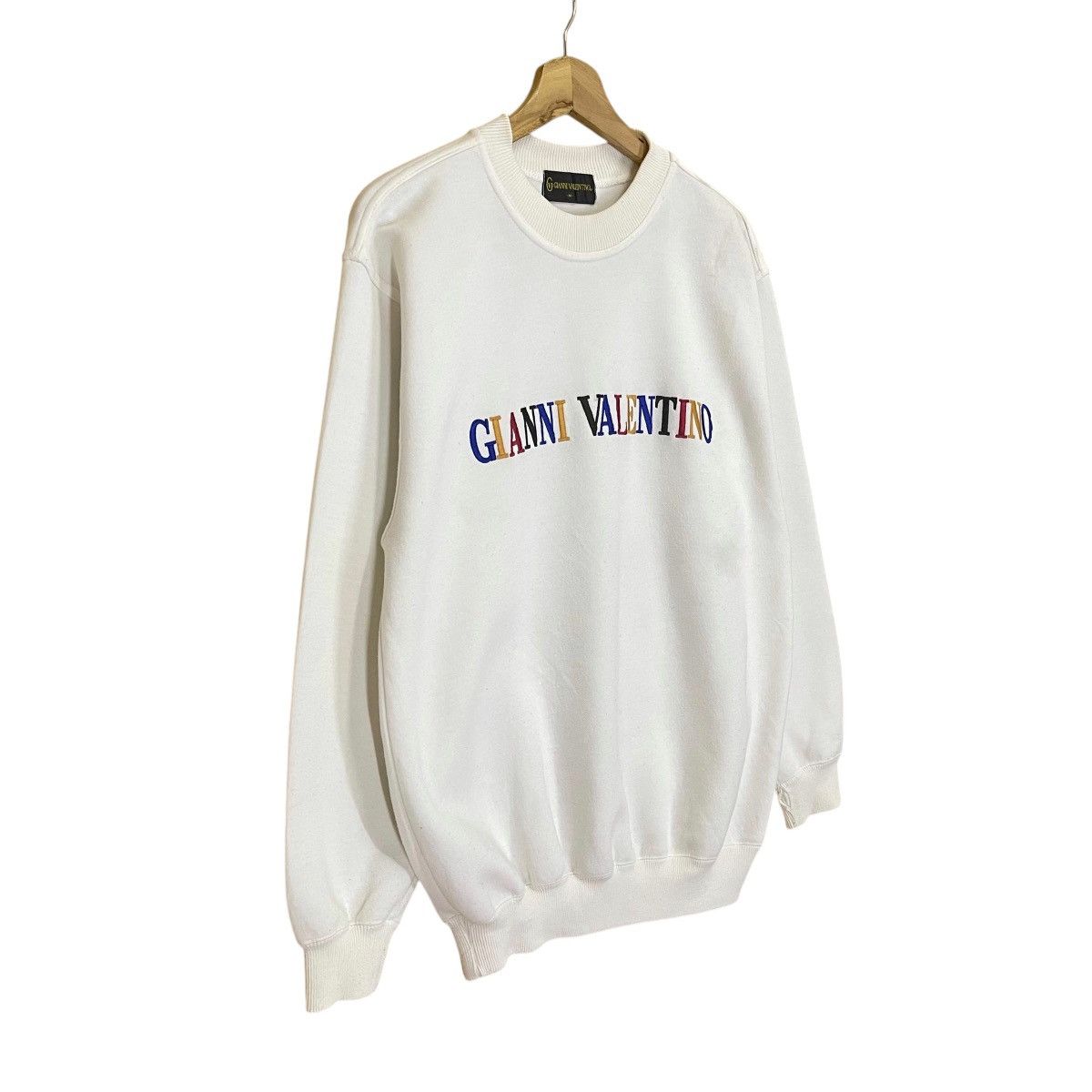 Designer Gianni Valentino Multicolour Spellout Crewneck Sweatshirt Size US M / EU 48-50 / 2 - 2 Thumbnail