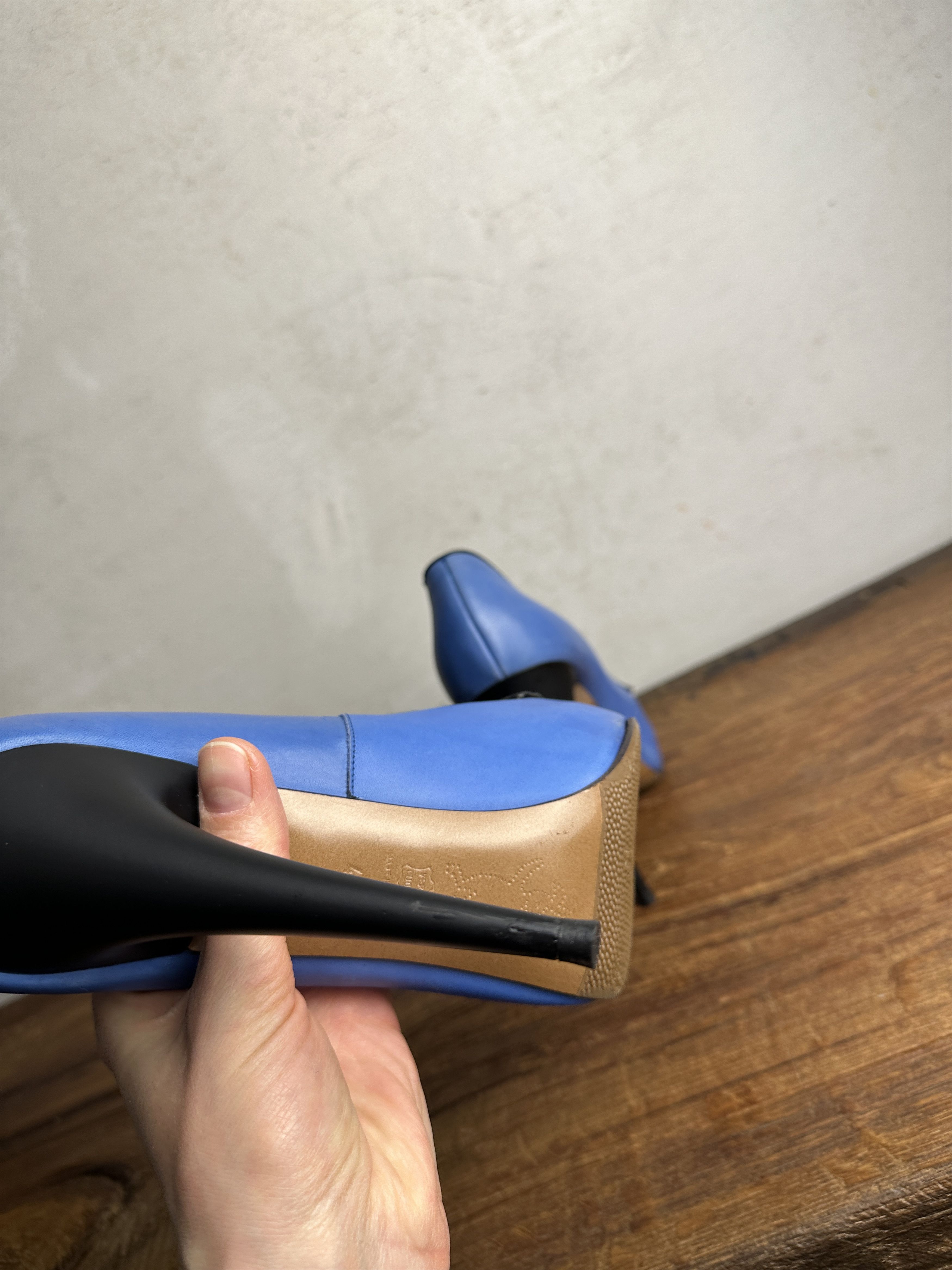 Marni Marni Blue Leather Platform Loafer Pumps Size US 10 / IT 40 - 10 Thumbnail
