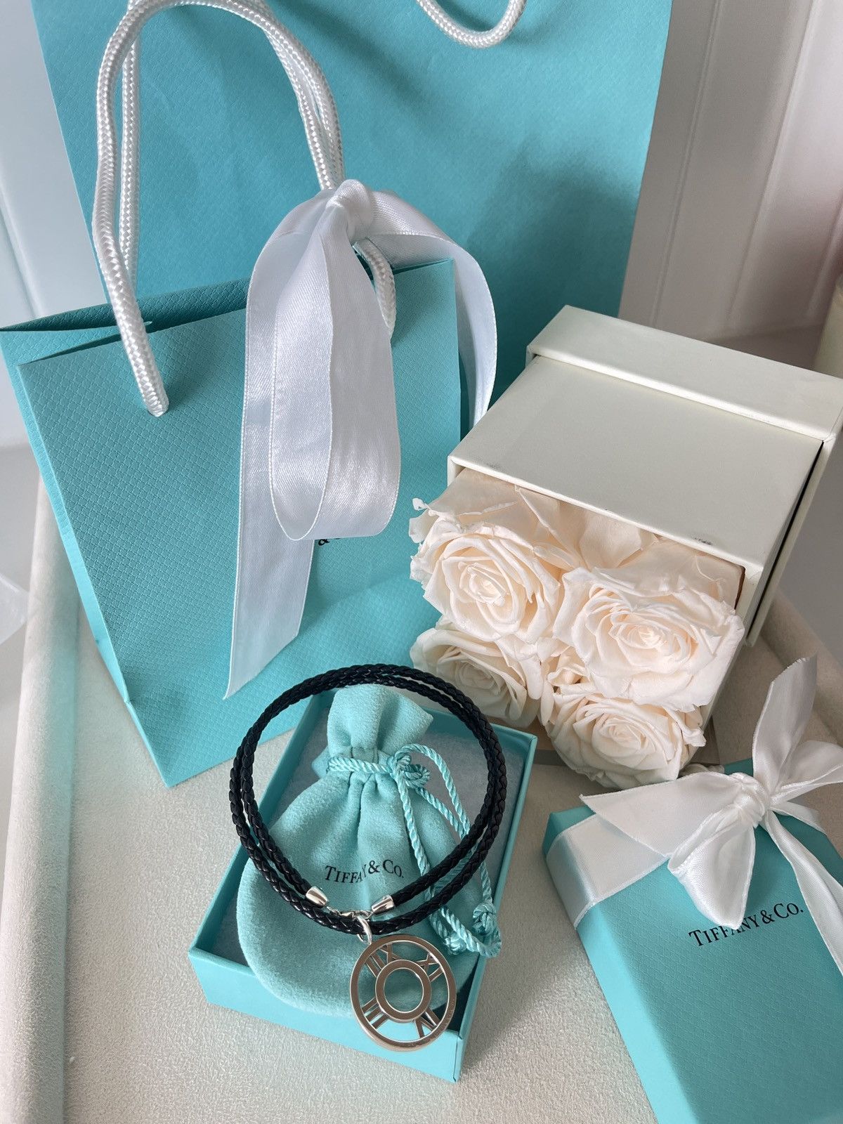 Tiffany & Co. Tiffany & Co. Atlas Circle Leather Necklace Unisex 19.5” Size ONE SIZE - 3 Thumbnail