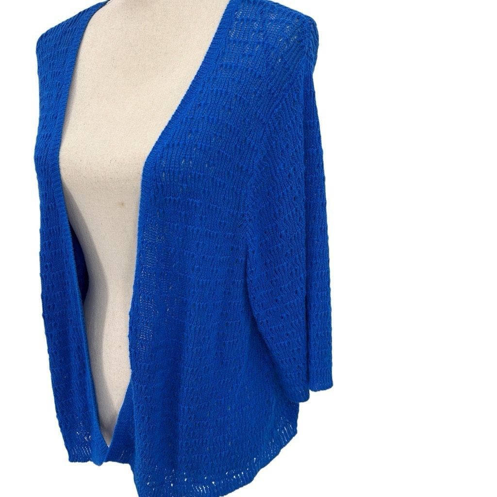 Other Tanjay Blue Open Knit Cardigan M Boho Minimalist Cottagecore Y2K Indie Knitwear Size M / US 6-8 / IT 42-44 - 6 Thumbnail