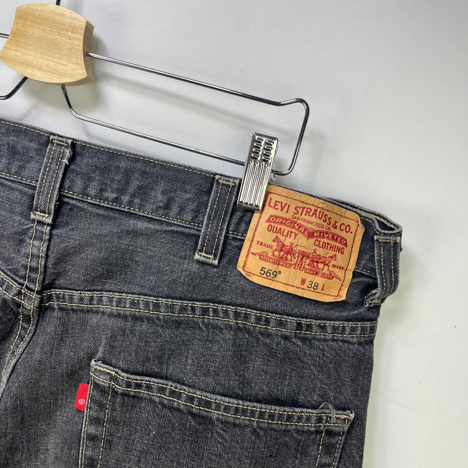 Levi's Vintage Levi's 569 Loose Straight Black Denim Jean Shorts 38 Size US 38 / EU 54 - 3 Thumbnail