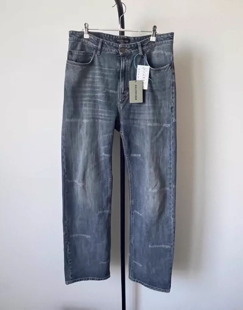 Balenciaga Straight Leg Denim Jeans Blue - dmc