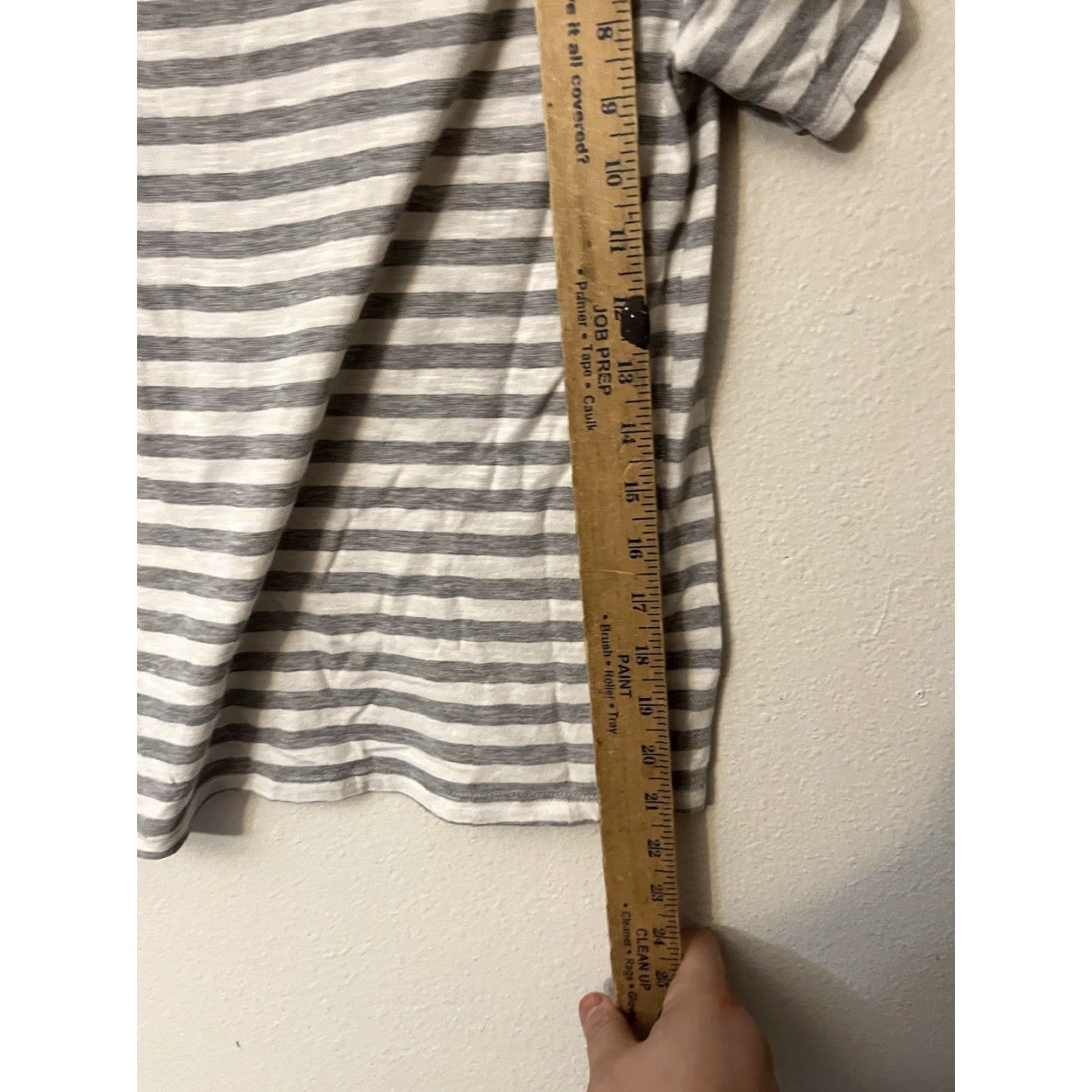 H&M H&M White Striped Top Women XS Cotton Blend Short Sleeve T-Shirt Gray White Jersey Logo Basic Classic All Seasons Casual Womens XS Shirt Size XS / US 0-2 / IT 36-38 - 5 Thumbnail