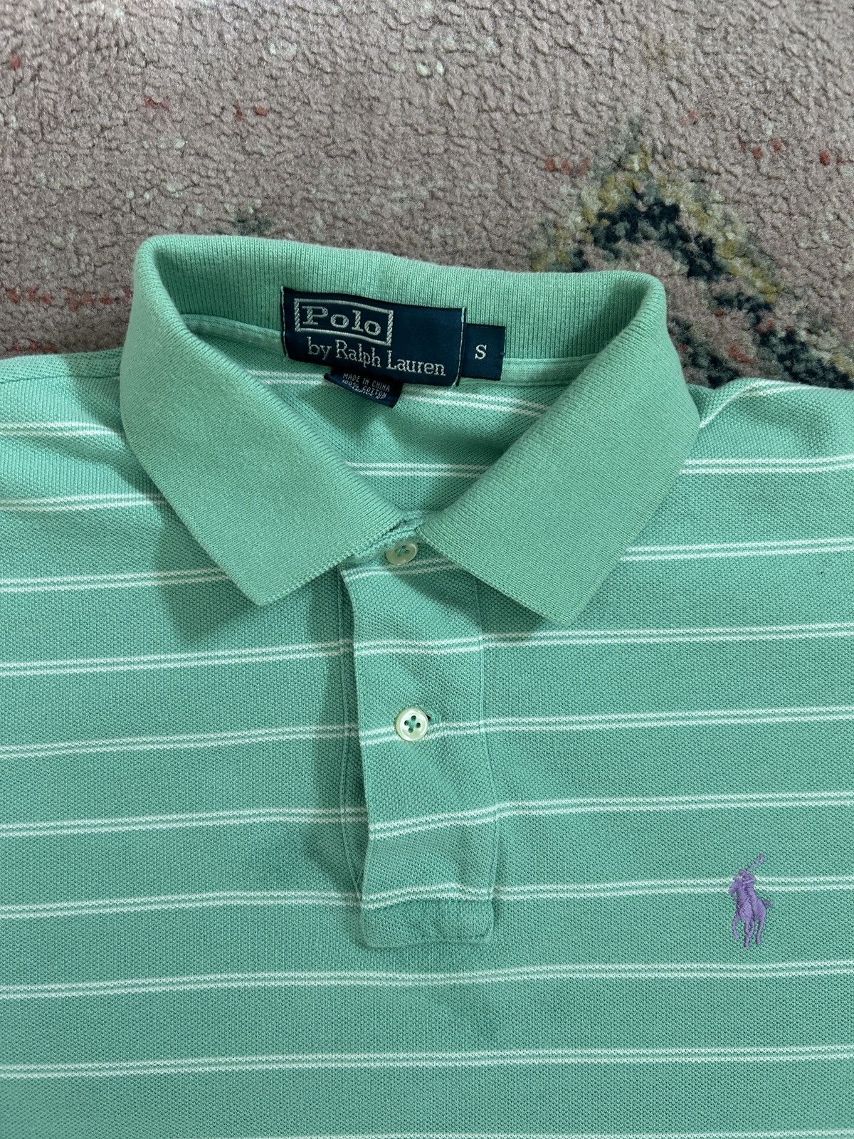 Polo Ralph Lauren Polo Ralph Lauren Green Striped Polo Size US S / EU 44-46 / 1 - 2 Thumbnail