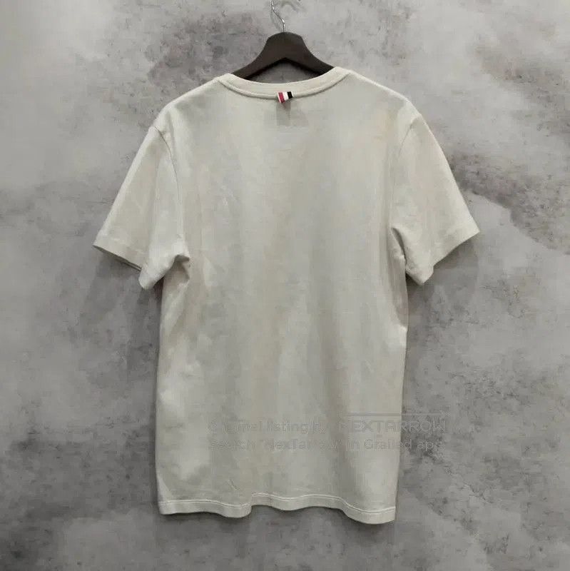 Thom Browne Thom Browne Summer Cream Cotton Short Sleeve T-Shirt . Size US M / EU 48-50 / 2 - 2 Thumbnail