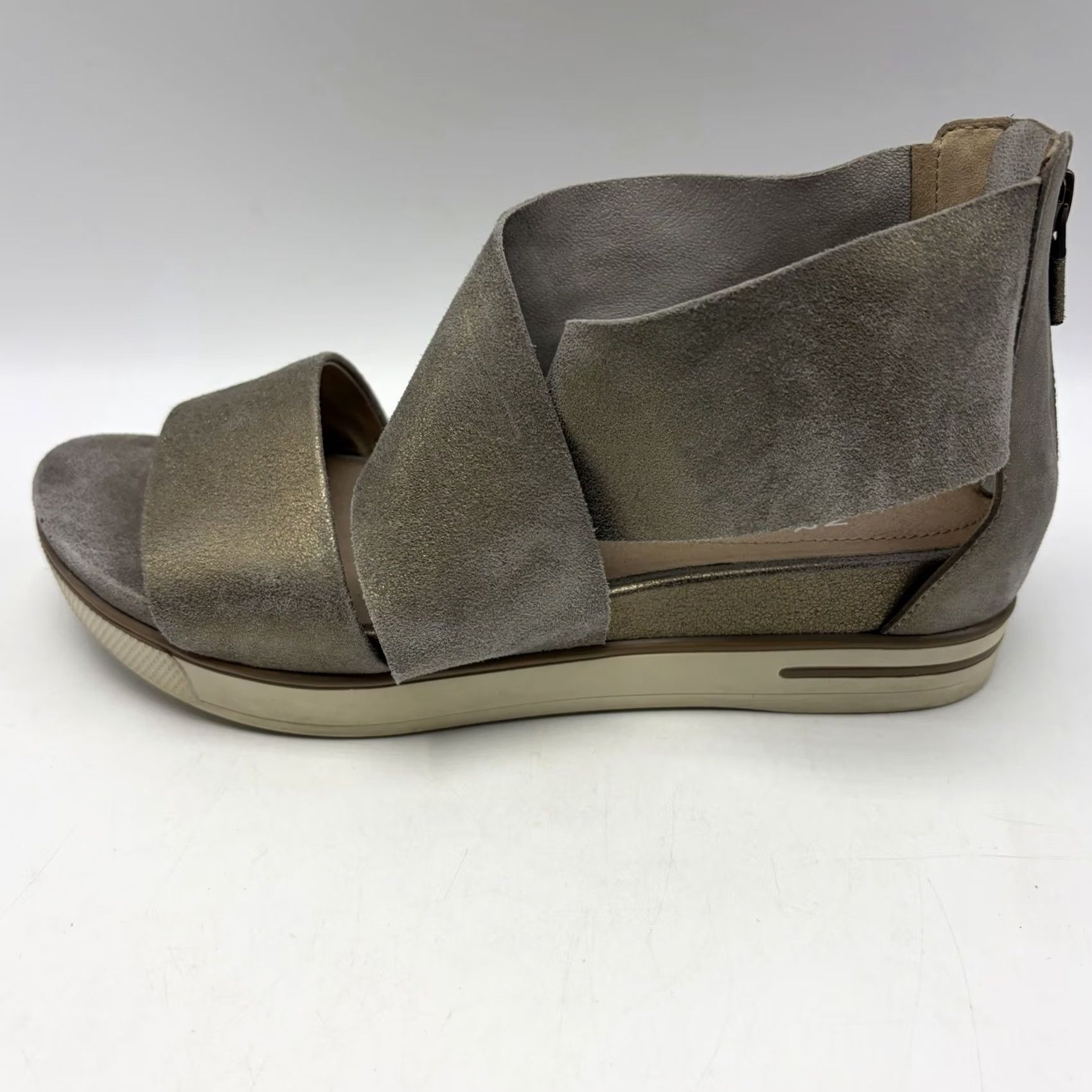 Eileen Fisher Eileen Fisher Sandal Women's Leather Metallic Crisscross Strap Platform Wedge Casual Leather 7 US Size US 7 / IT 37 - 3 Thumbnail