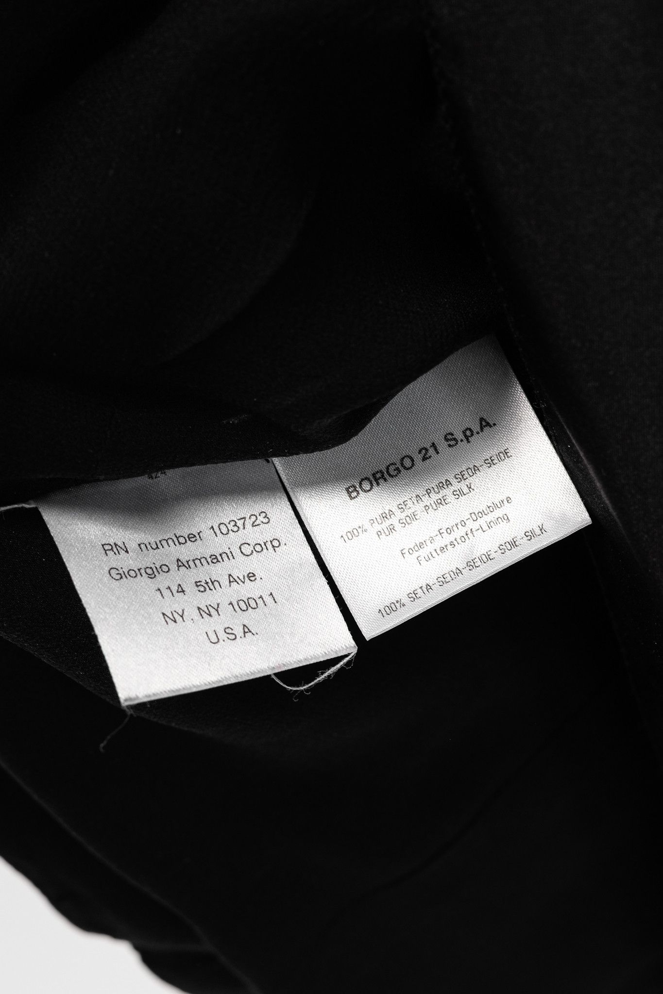Giorgio Armani Giorgio Armani Black Silk Taffeta Draped Top Size XL / US 12-14 / IT 48-50 - 8 Thumbnail