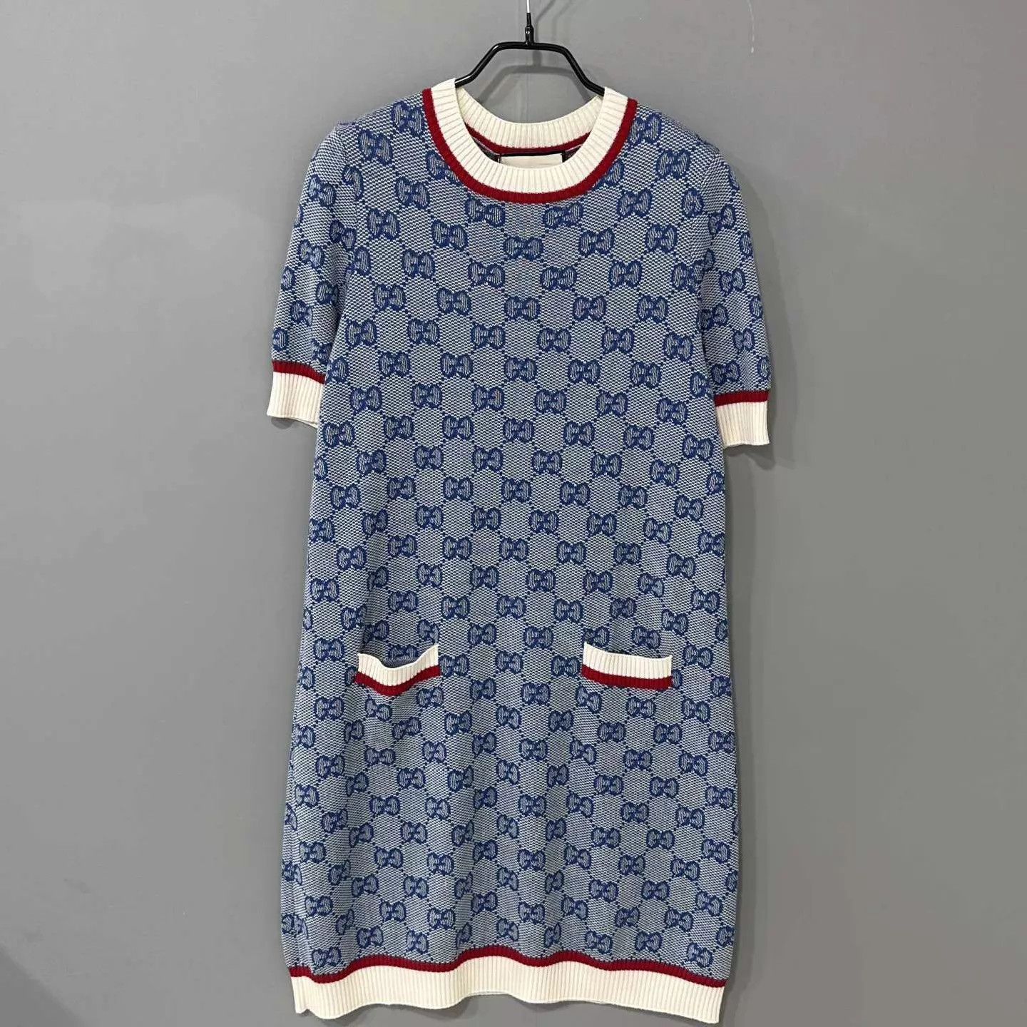 Gucci GUCCI blue double pocket jacquard all over print dress S Size S / US 4 / IT 40 - 3 Thumbnail