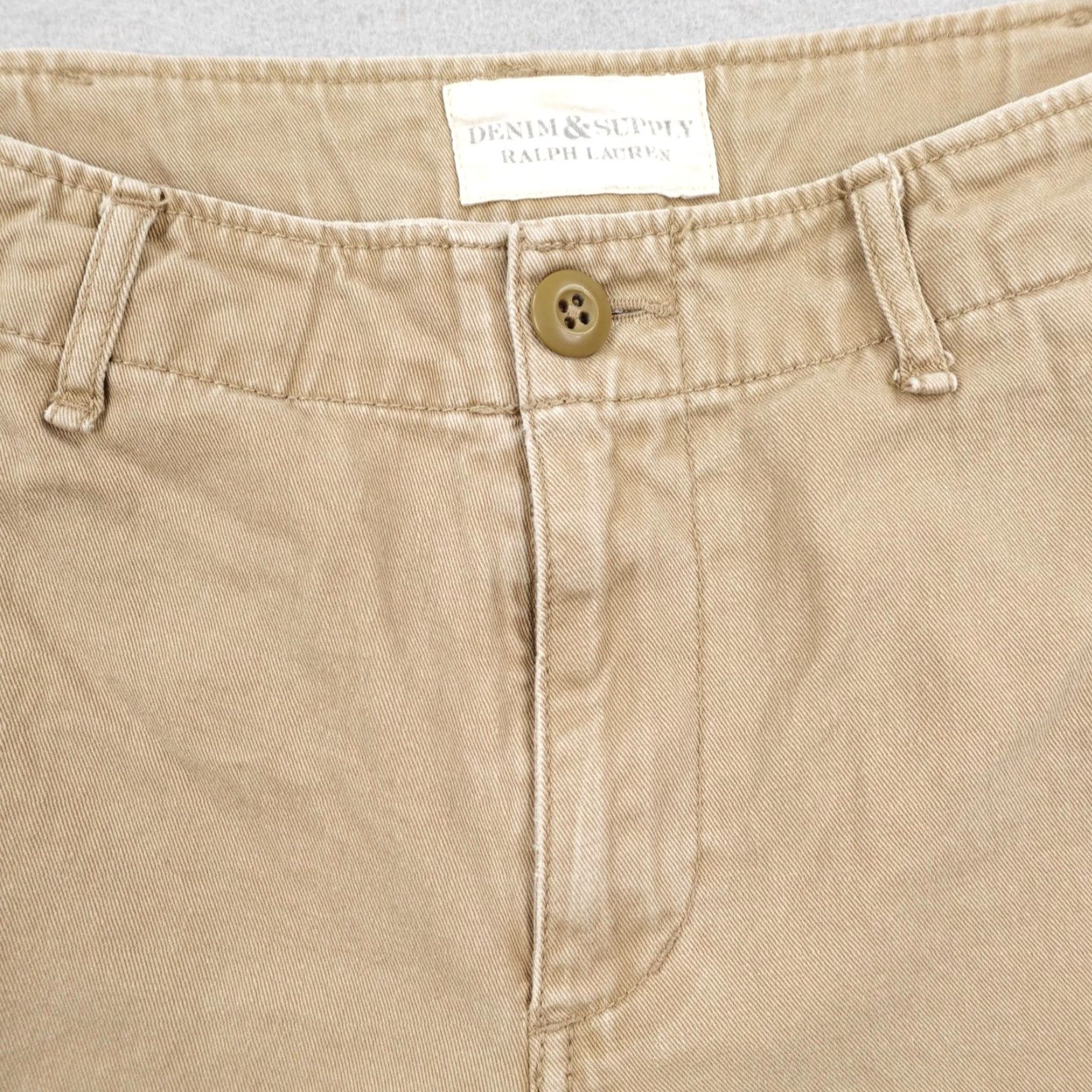 Ralph Lauren VINTAGE Ralph Lauren Cargo Shorts Mens 31 Khaki Denim & Supply Military Twill Utility Short Size US 31 - 2 Thumbnail