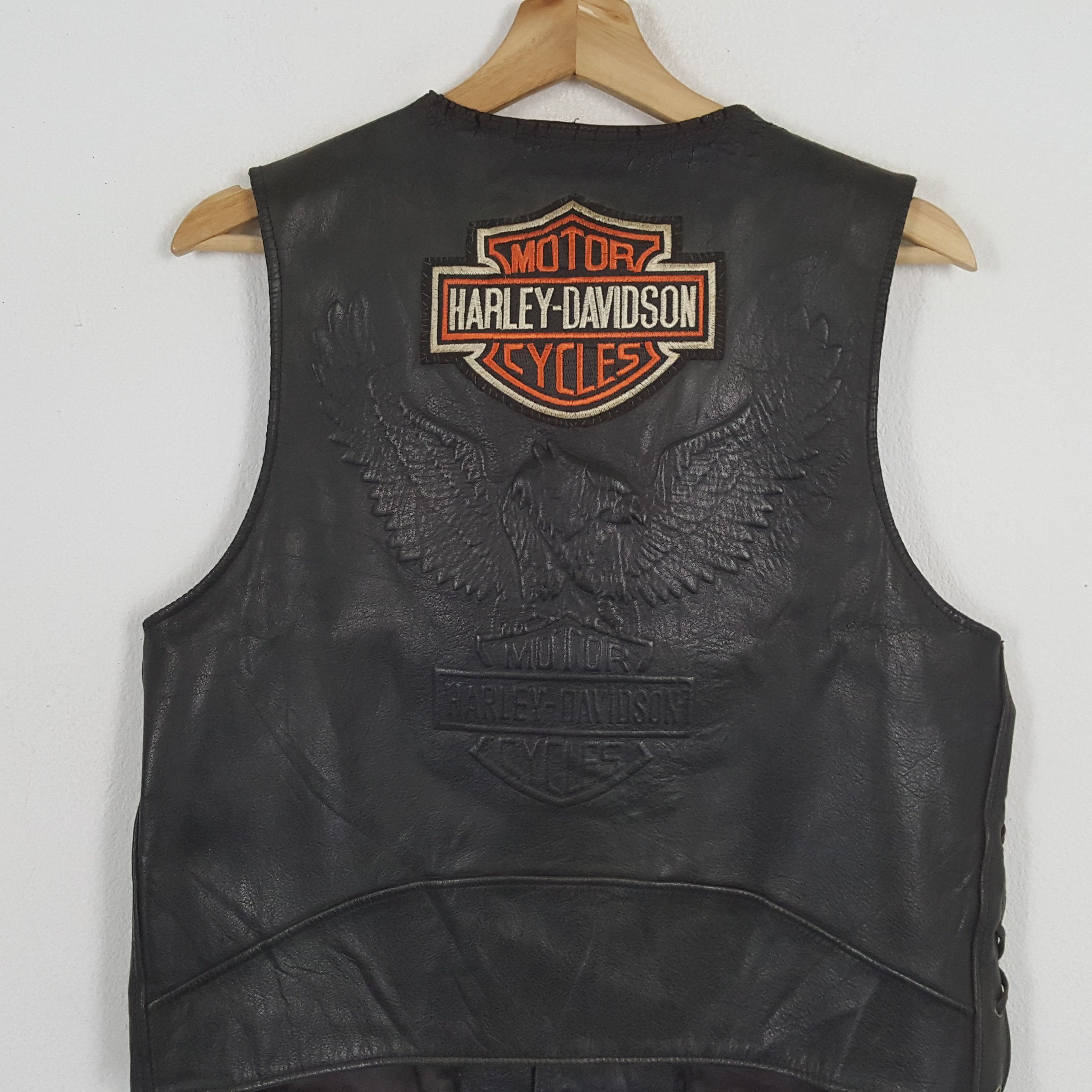 Harley Davidson × Vintage Vintage HARLEY DAVIDSON American Motorcycle Leather Vest Size US S / EU 44-46 / 1 - 2 Thumbnail