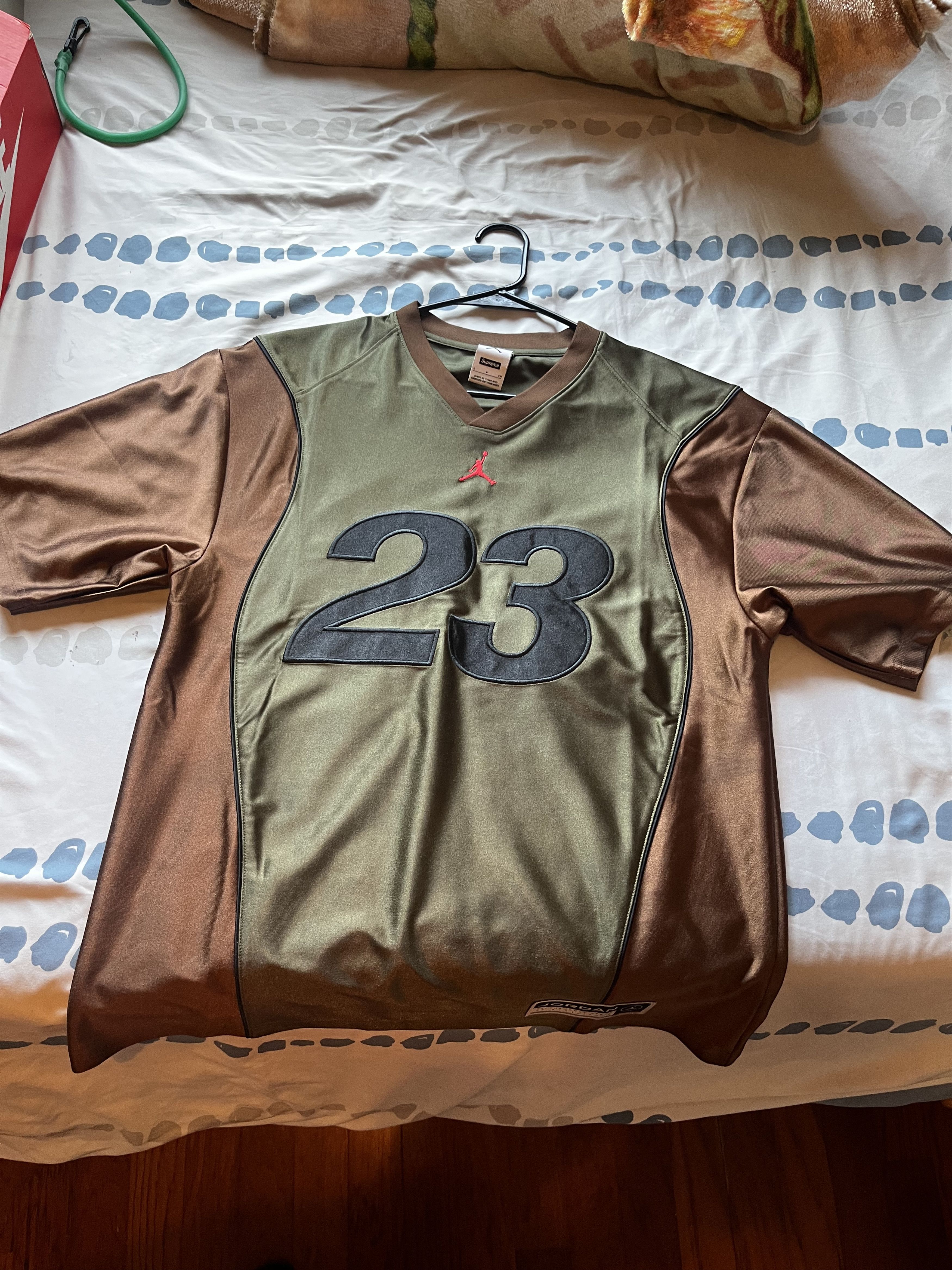 Supreme Supreme X Jordan Warm Up Jersey 'Olive' Size US S / EU 44-46 / 1 - 4 Thumbnail