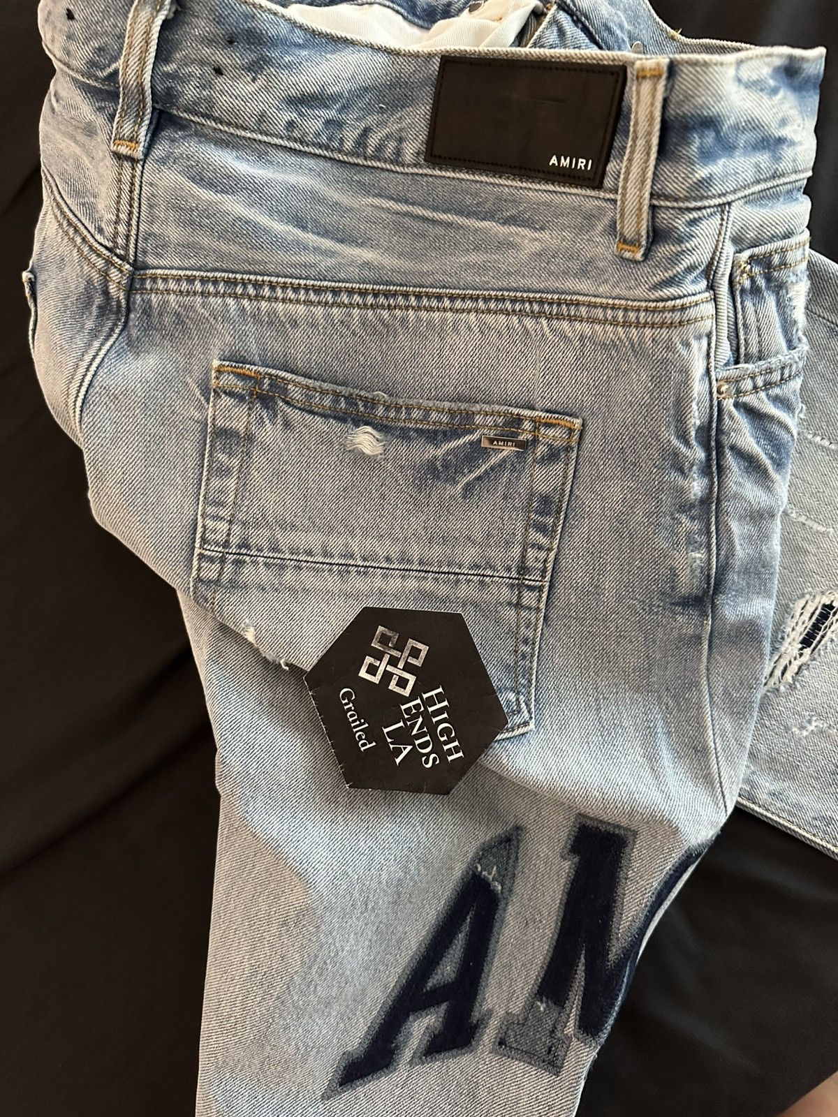 Amiri Amiri Varsity Logo Repair Straight Jeans Size US 30 / EU 46 - 9 Thumbnail