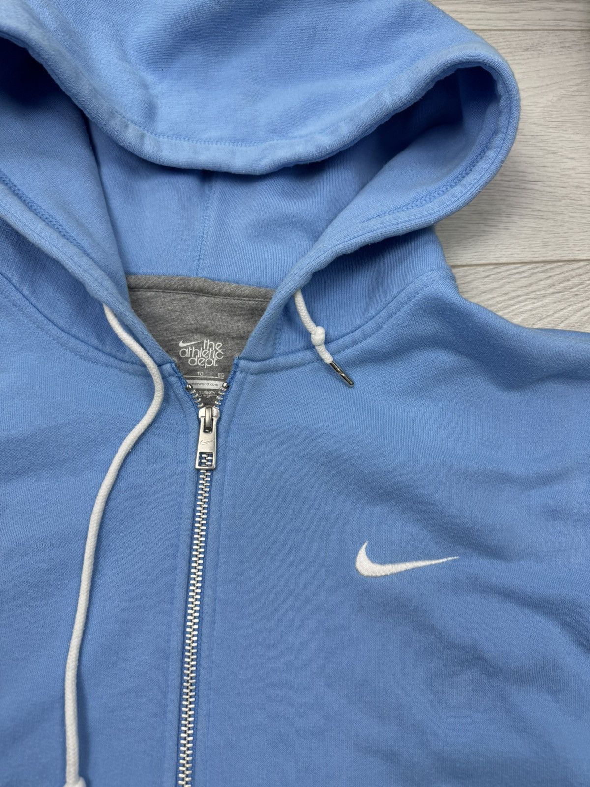 Nike × Vintage Vintage 00s Nike Air Hip Hop Vibe Zip Up Hoodie Baby Blue Size US L / EU 52-54 / 3 - 6 Thumbnail