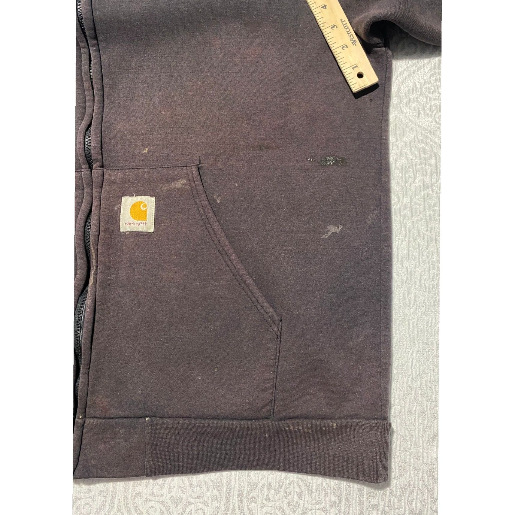 Carhartt VINTAGE Carhartt K131 BLK Thermal Lined Hoodie Mens XL Black Distressed Thrashed Size US XL / EU 56 / 4 - 4 Thumbnail