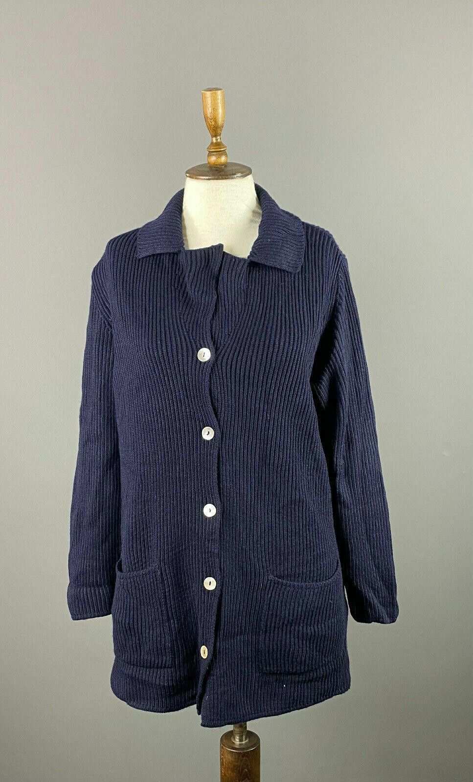 Fabiana Filippi Navy Blue Wool Sweater Cardigan Size 48