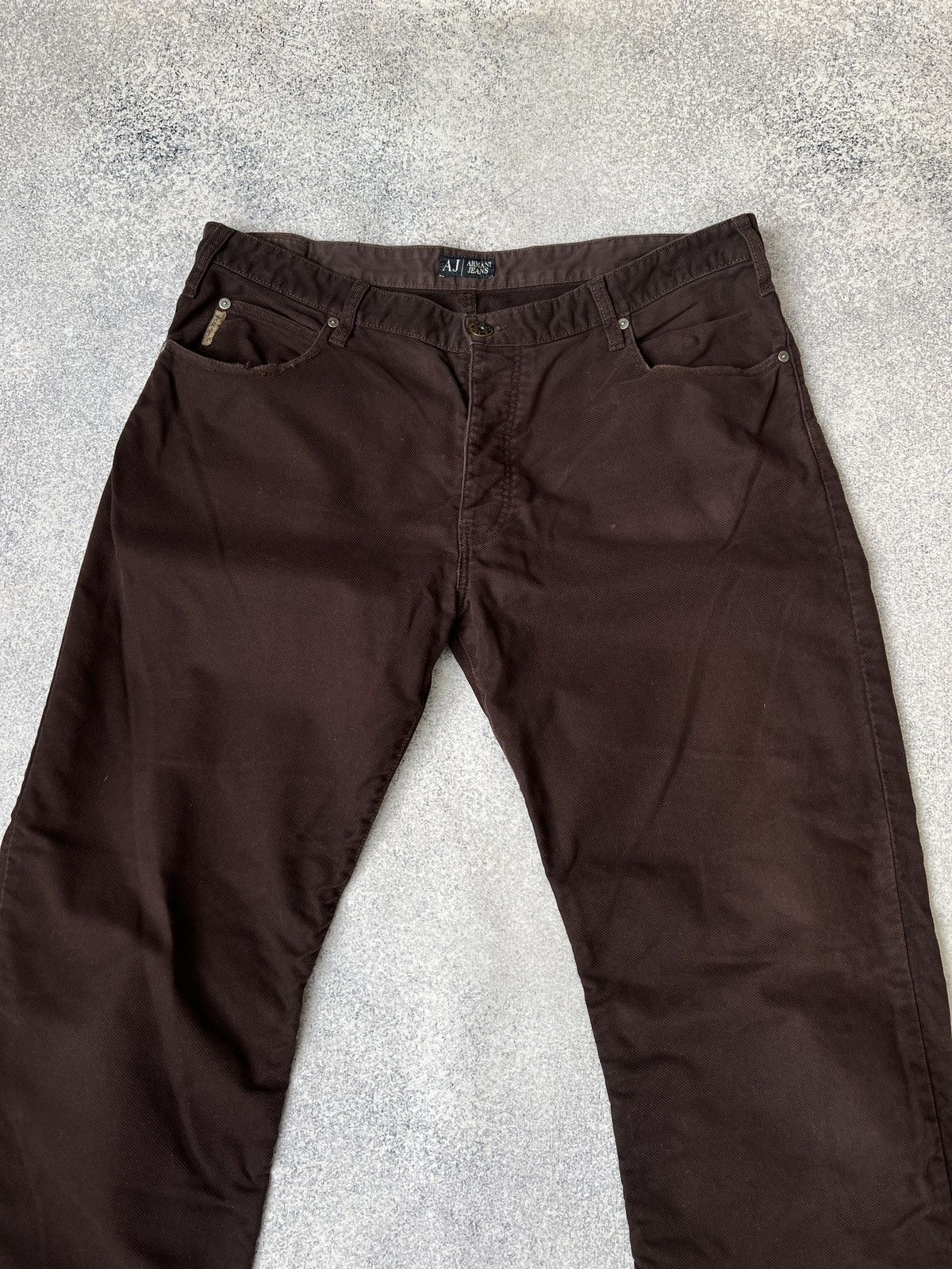 Armani × Vintage Vintage Armani Jeans Brown Streetwear Pants Size US 35 - 6 Thumbnail